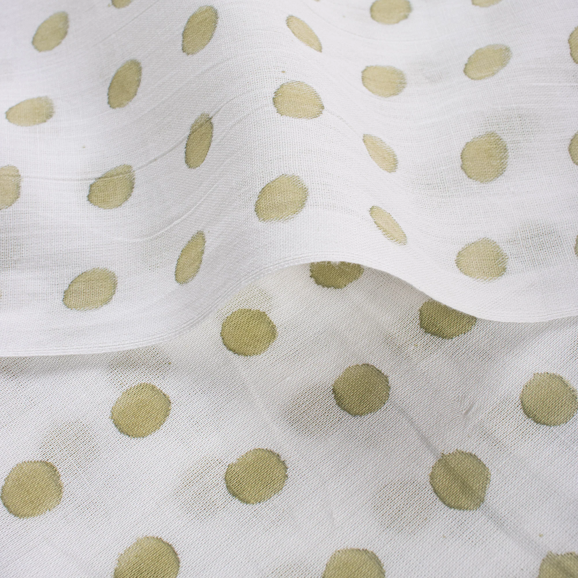 Hand Block Printed Polka Dots Fabric - Image 4