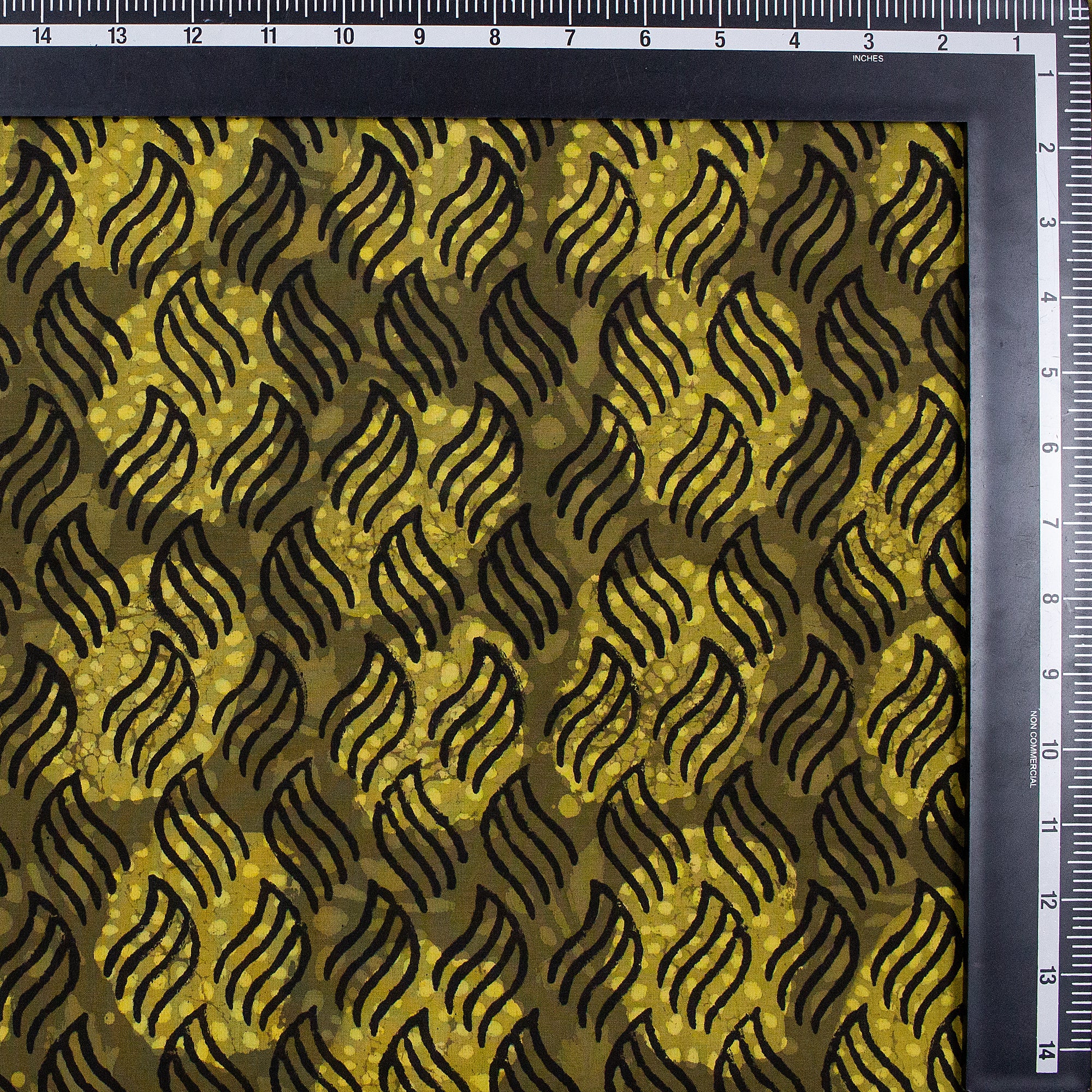 Green Leaf Hand Block Print Dabu Fabric - Image 3