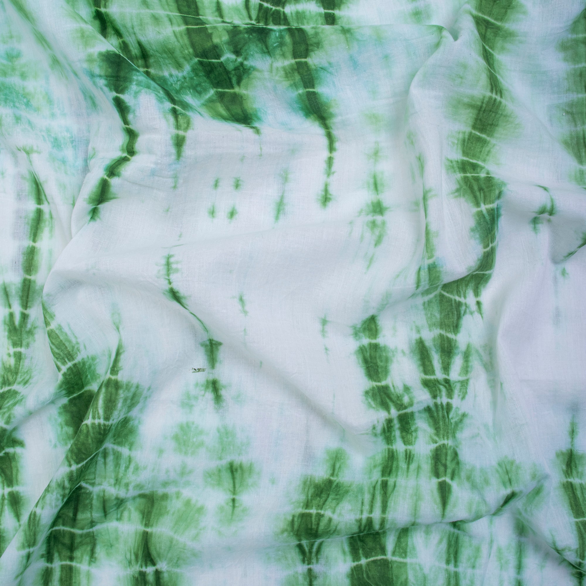 Green Hand Dyed Pure Cotton Tie Dye Fabric By Yard - Image 2