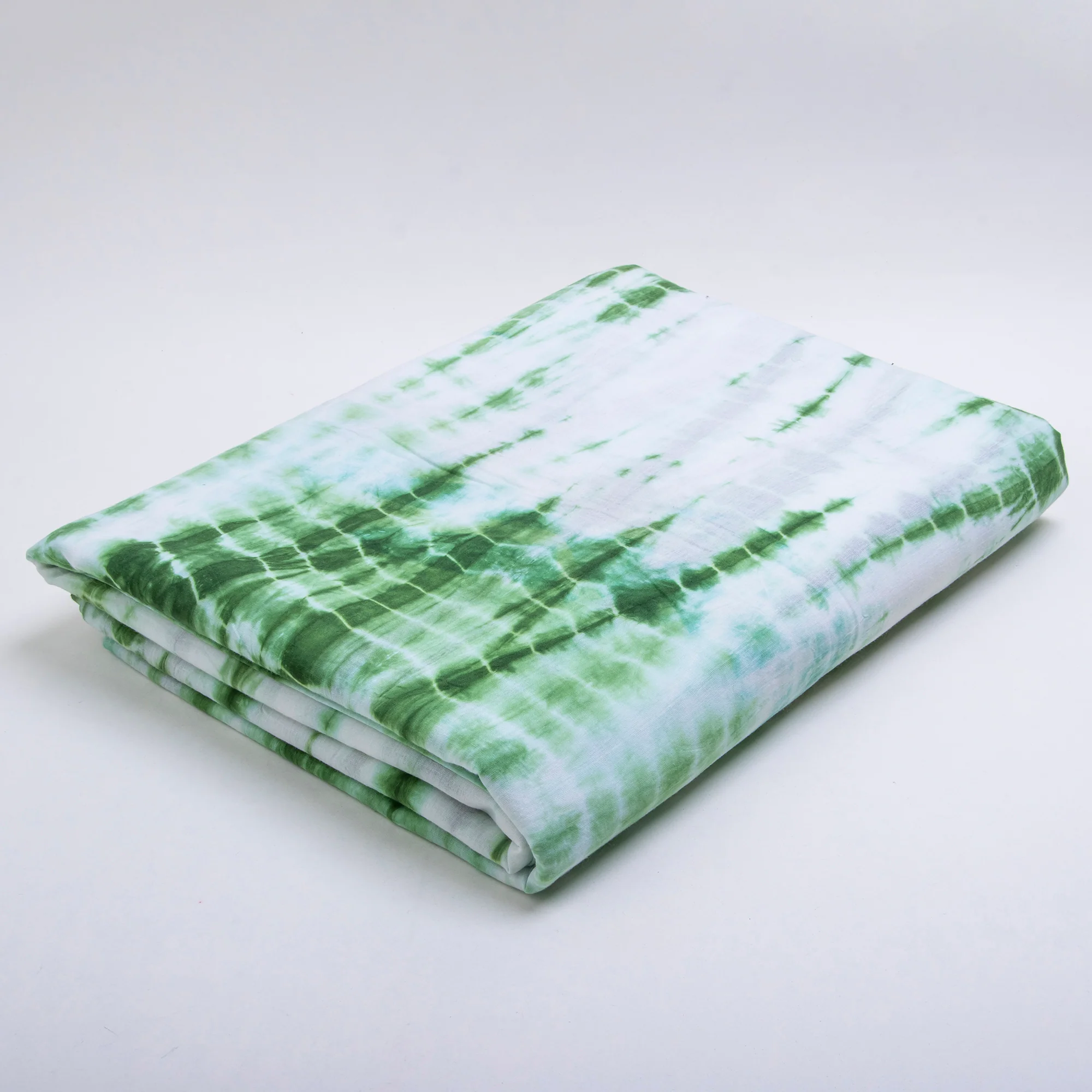 Green Hand Dyed Pure Cotton Tie Dye Fabric By Yard - Image 4