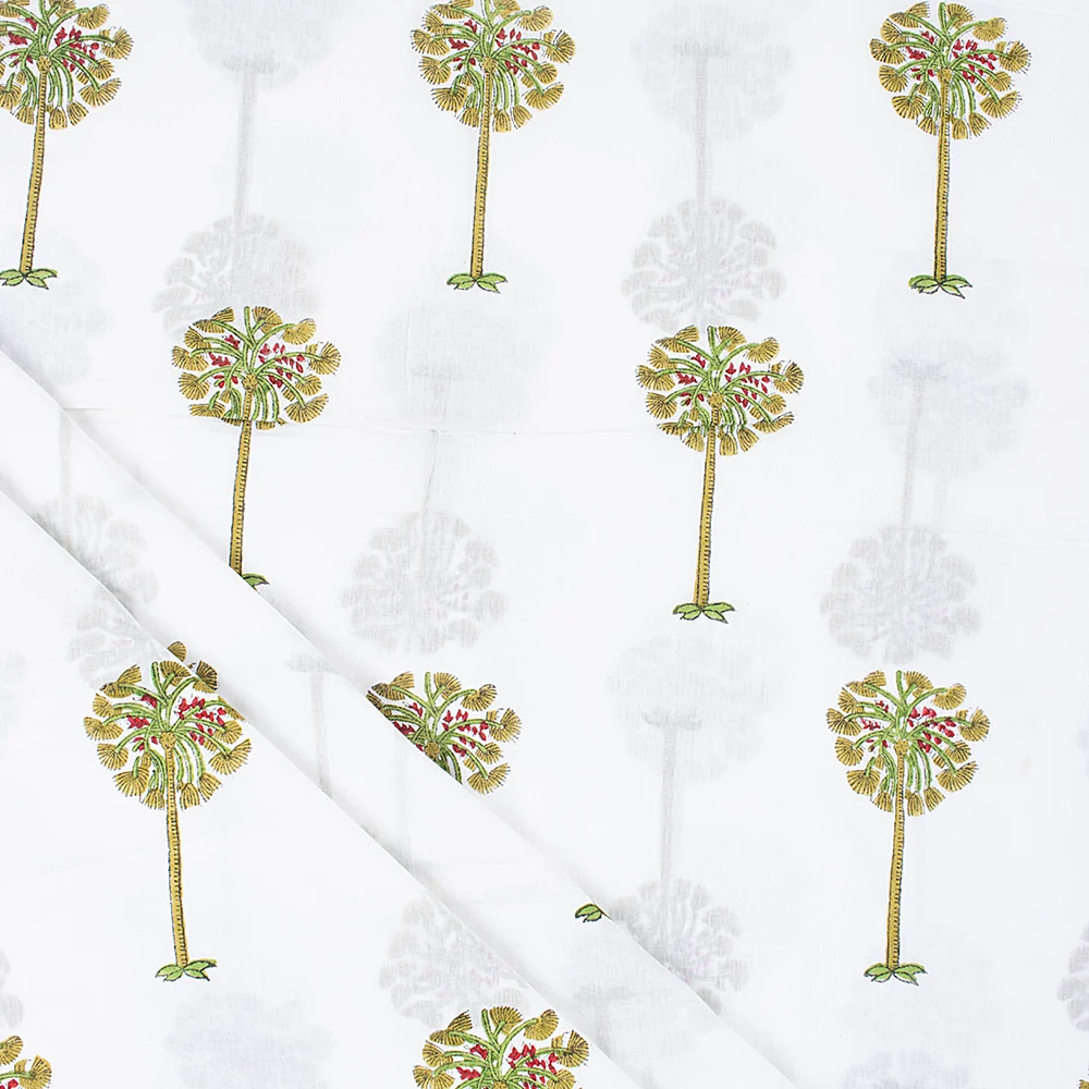 Natural Hand Printed Cotton Sewing Fabric