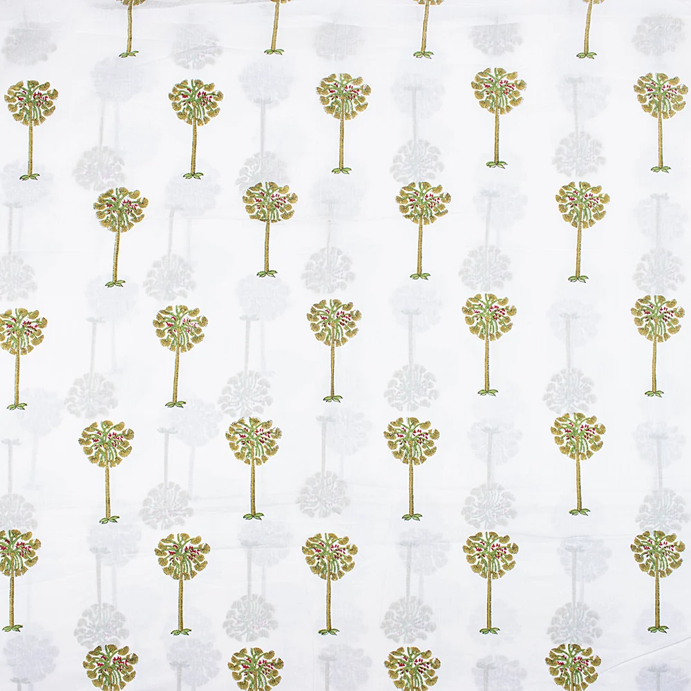 Natural Hand Printed Cotton Sewing Fabric - Image 2