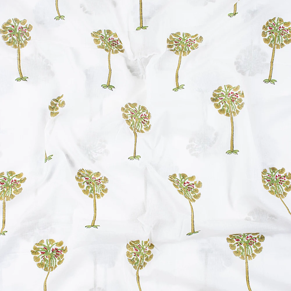 Natural Hand Printed Cotton Sewing Fabric - Image 4