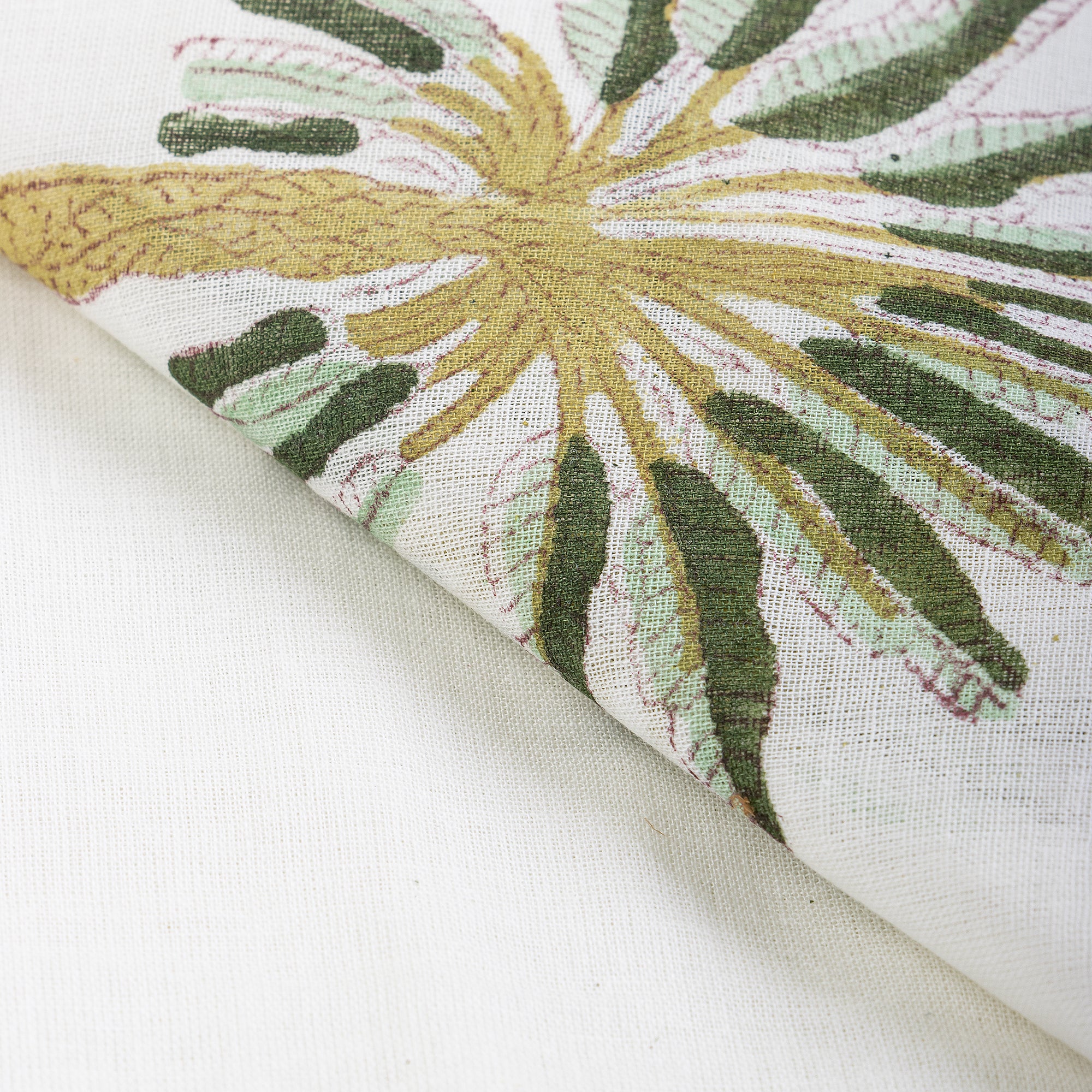 Palm Tree Hand Block Printed Cotton Multiuse Fabric - Image 2