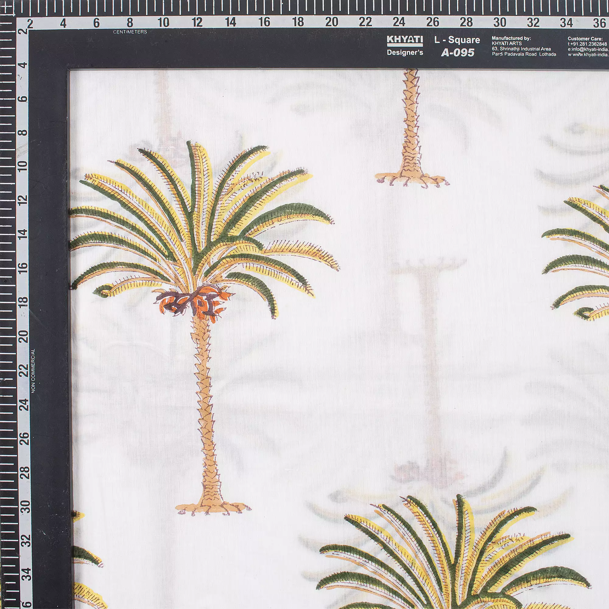 Palm Tree Hand Block Printed Fabric - Image 3