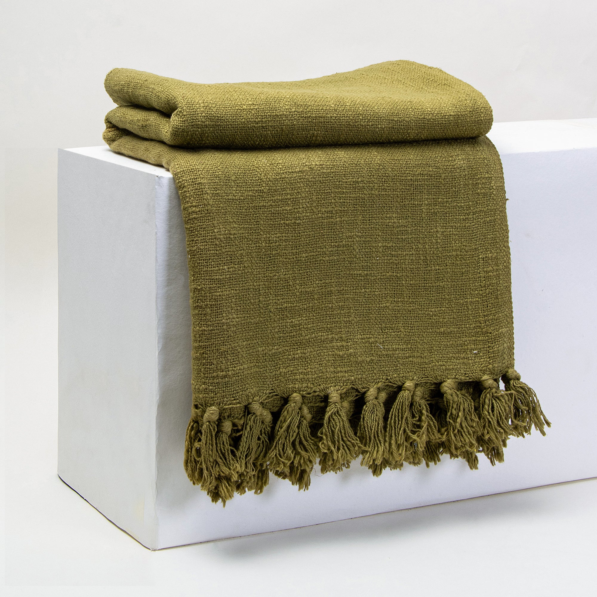 Green Soft Cotton Indian Throw Blanket - Image 4