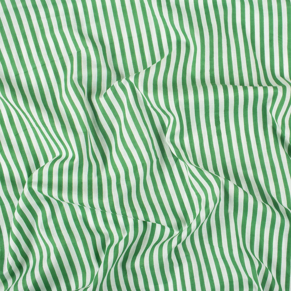 Striped Hand Block Print Cotton Fabric - Image 4