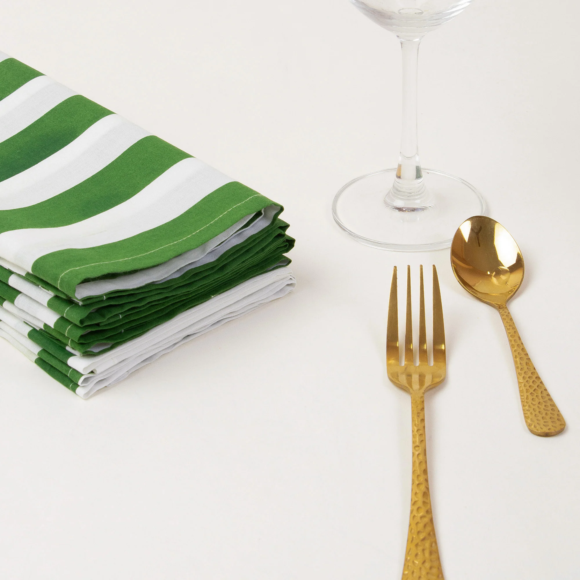 Indian Striped Hand Block Printed Dinner Napkin Cloth Reusable - Image 2