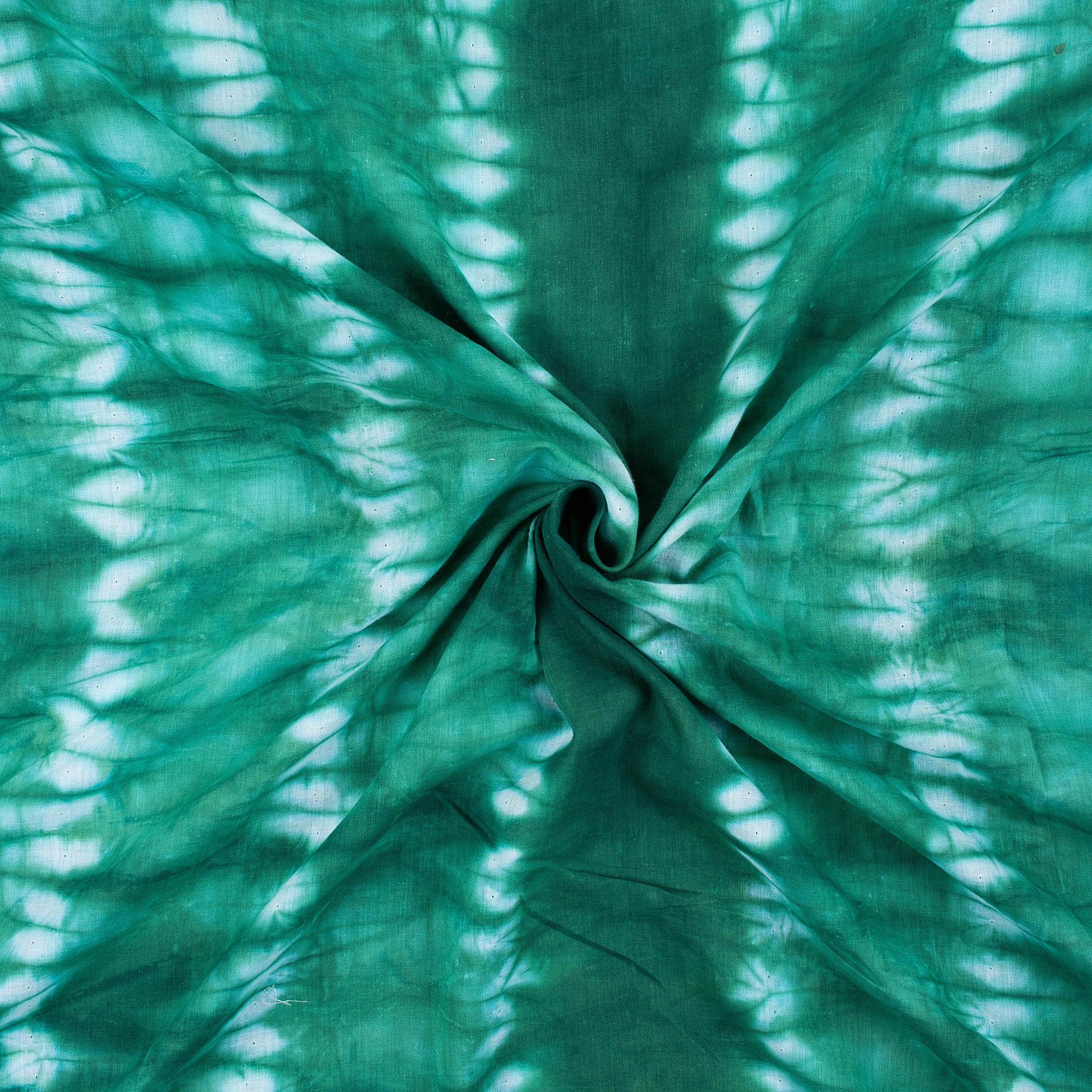 Green Striped Indian Tie Dye Shibori Fabric - Image 2