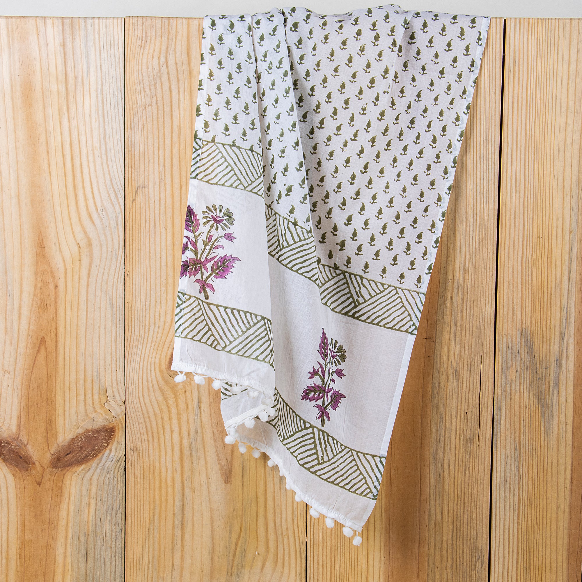 Exclusive Women's Floral Indian Handmade Block Printed Cotton Scarfs - Image 5