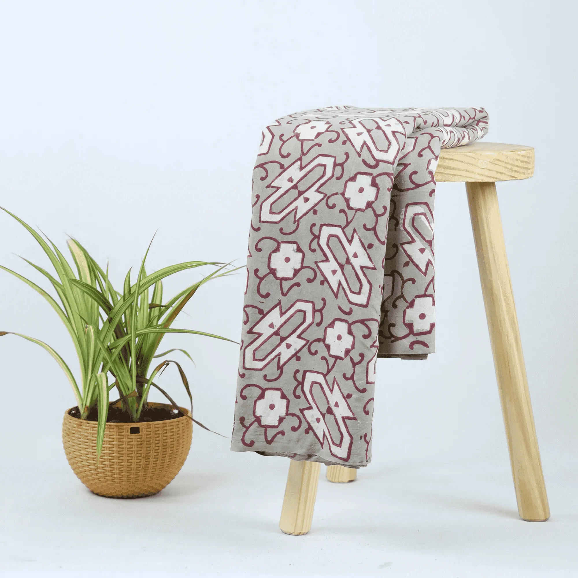 Geometrical Pure Cotton Indian Kashish Print Textile Fabric Cloth - Image 2