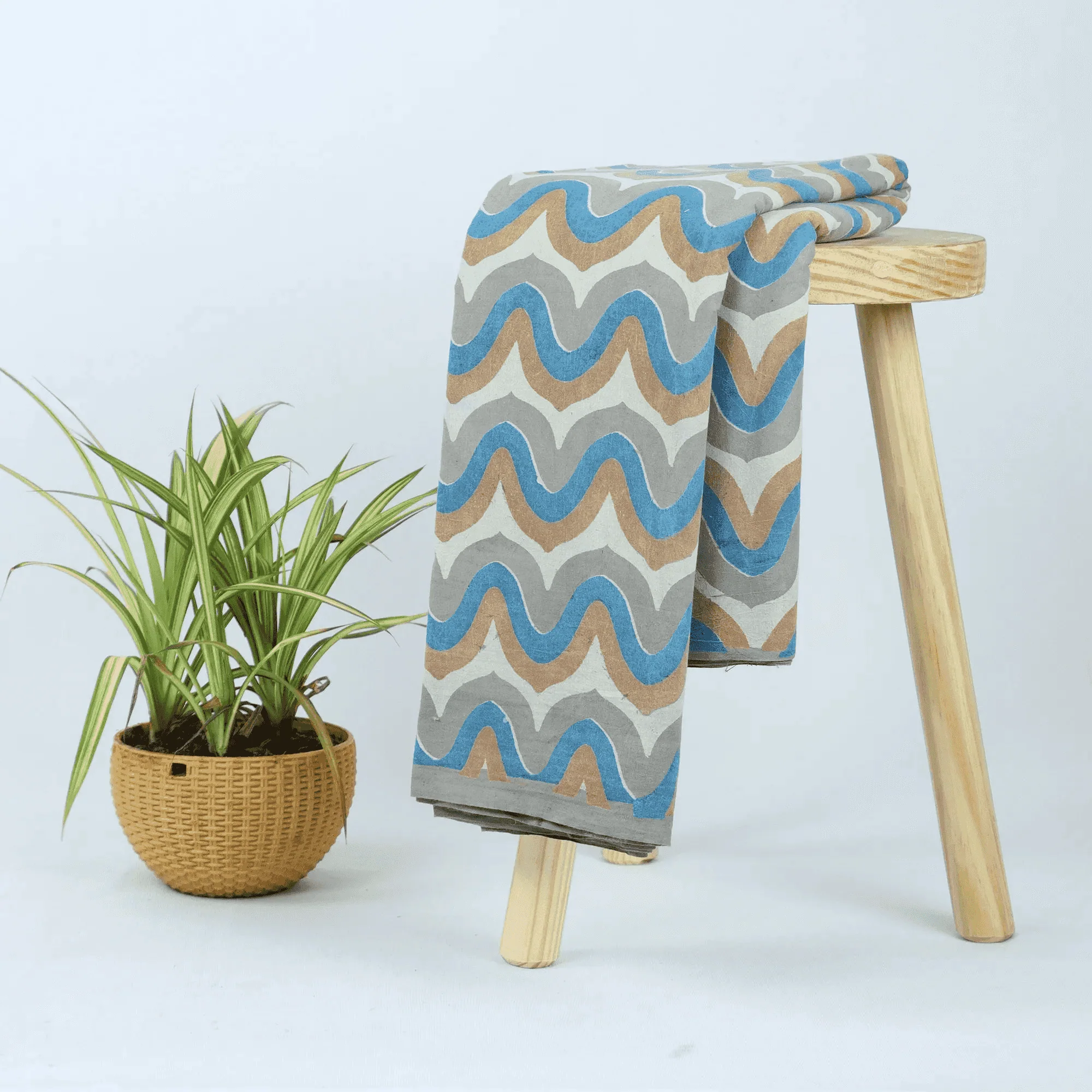 Multicolor Hand Block Abstract Design Cotton Light weighted Kashish Fabric