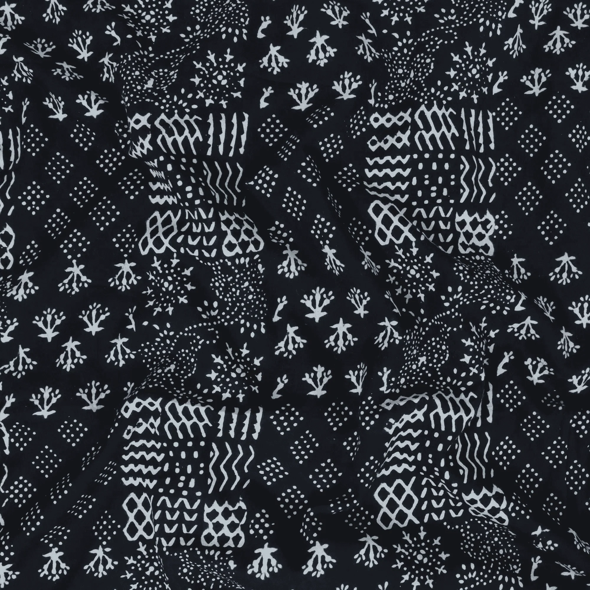 Hand Block Printed Patchwork Summer Dress Cotton Fabric Cloth - Image 3