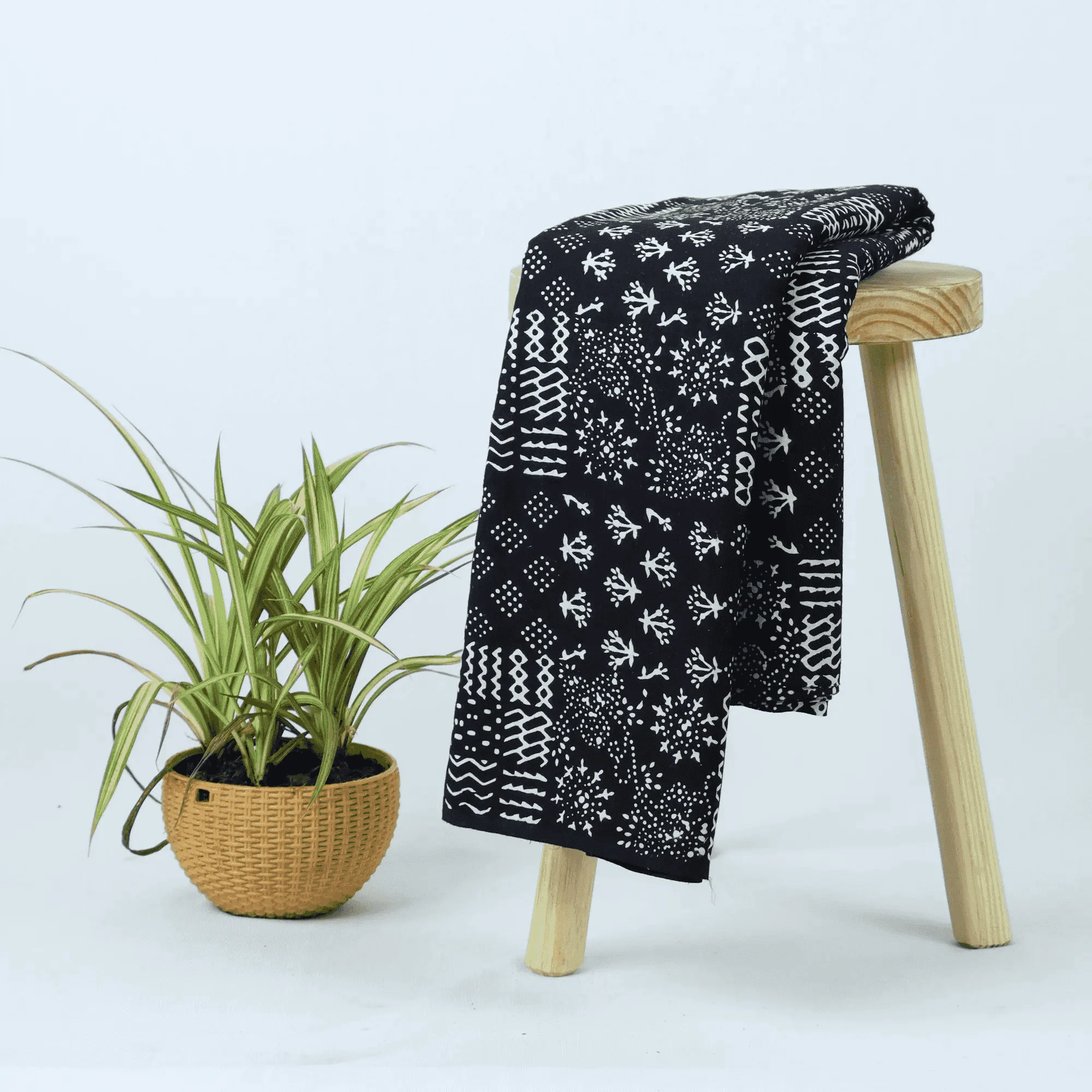 Hand Block Printed Patchwork Summer Dress Cotton Fabric Cloth - Image 5
