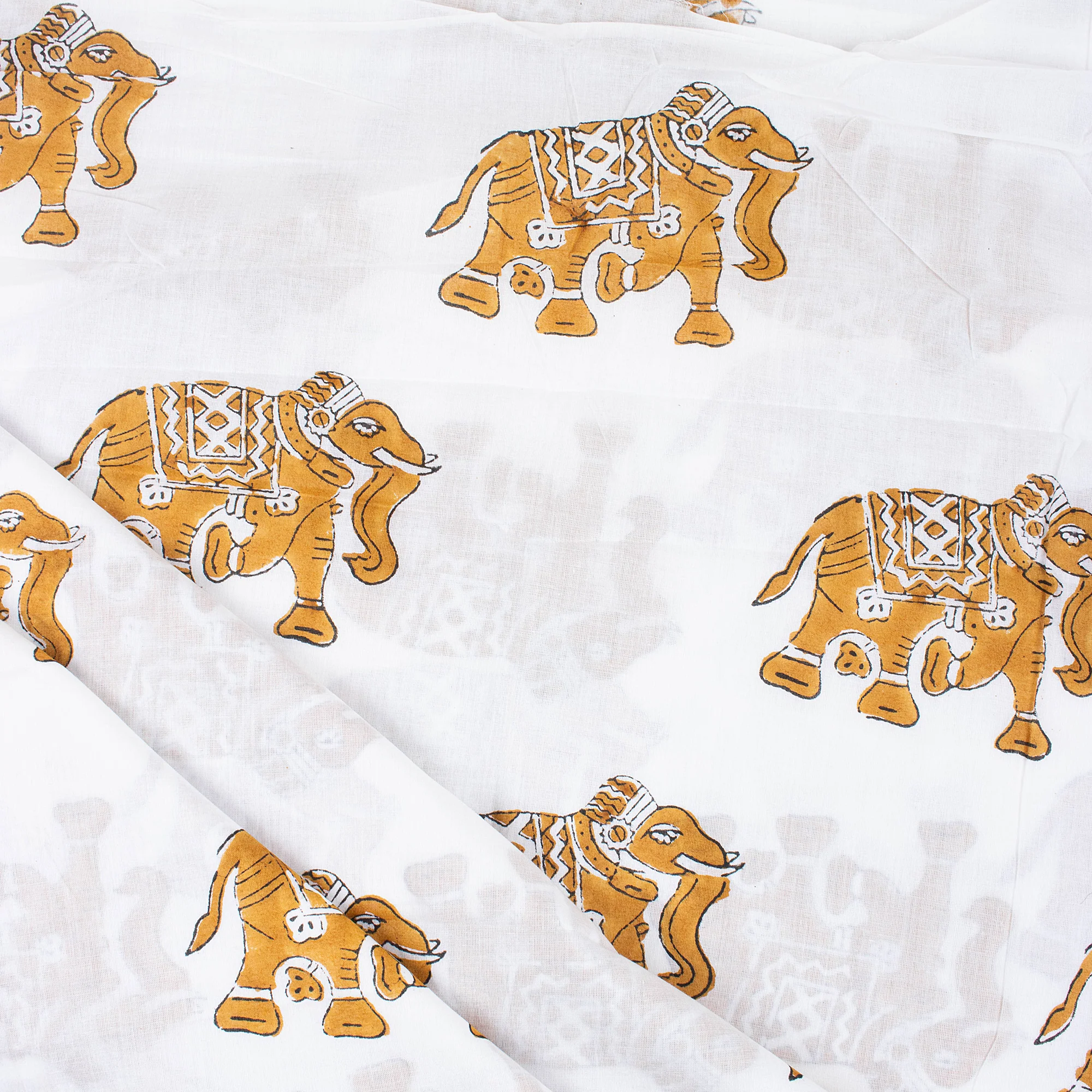 Light Weighted Animal Print Indian Hand Block Pure Cotton Fabric - Image 3