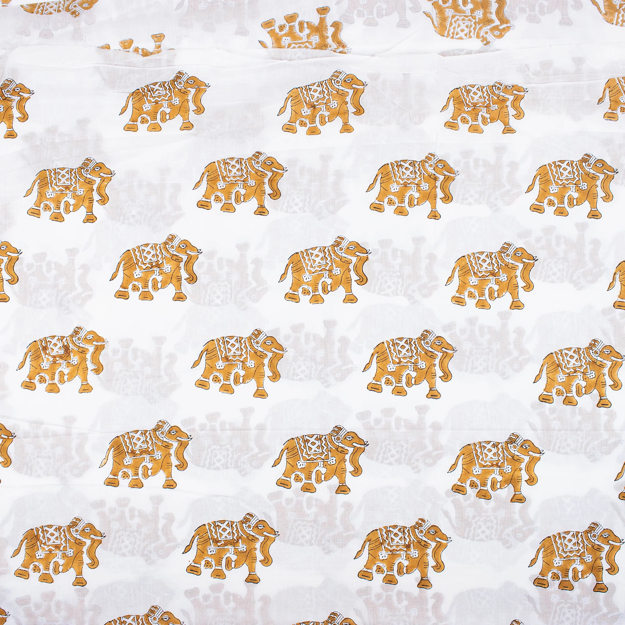 Light Weighted Animal Print Indian Hand Block Pure Cotton Fabric - Image 4