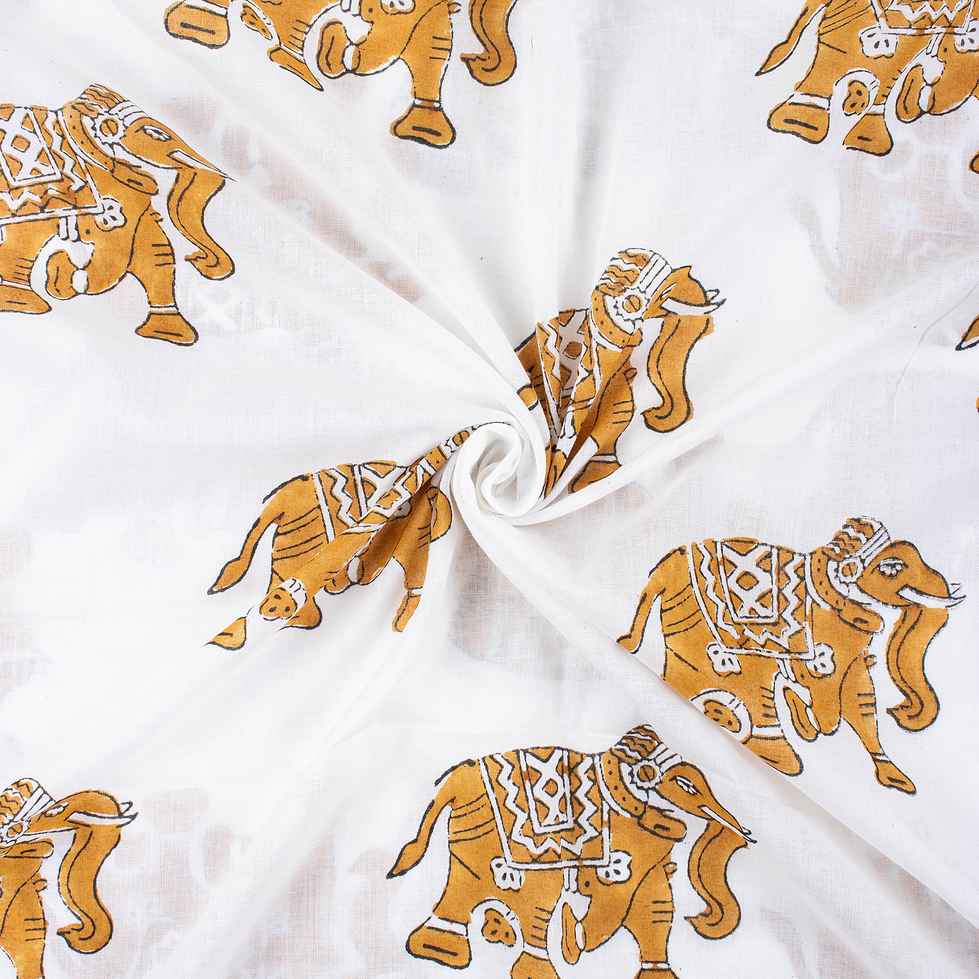 Light Weighted Animal Print Indian Hand Block Pure Cotton Fabric - Image 5