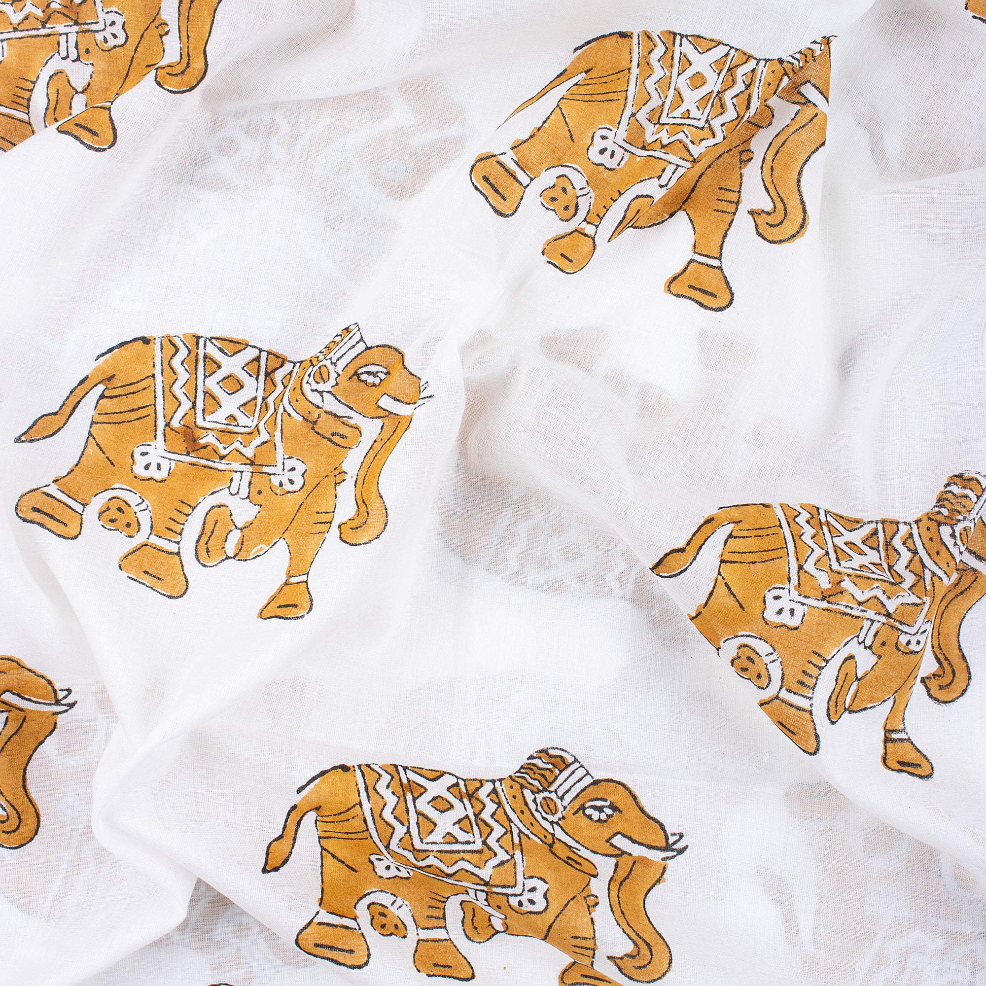 Light Weighted Animal Print Indian Hand Block Pure Cotton Fabric - Image 6