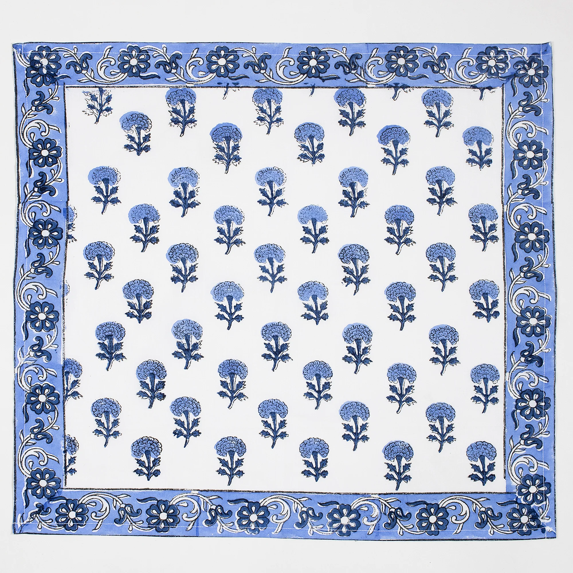 Hand Block Floral Printed Cotton Reusable Napkins - Image 5