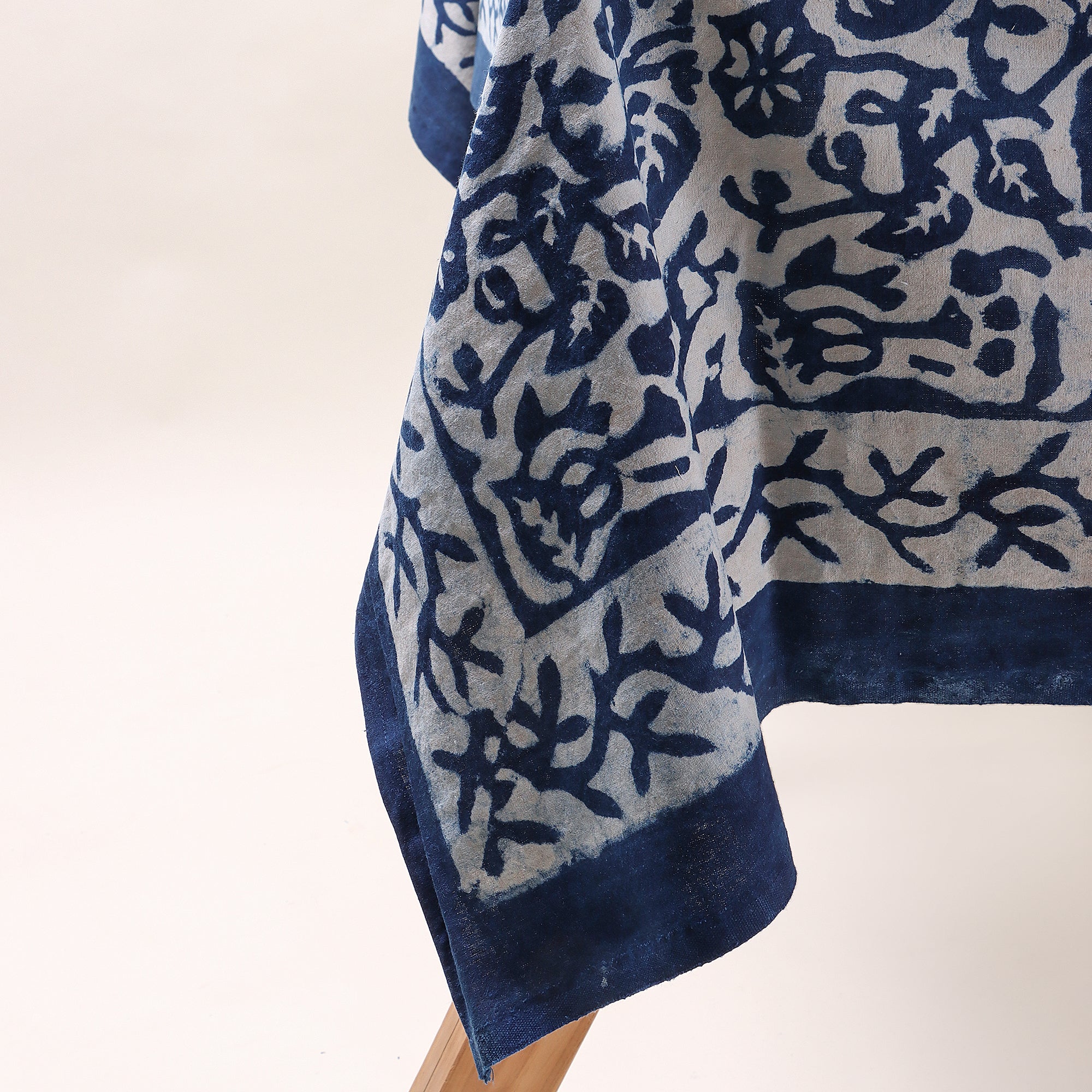 Stunning Floral Hand Block Printed Cotton TableCloth - Image 4