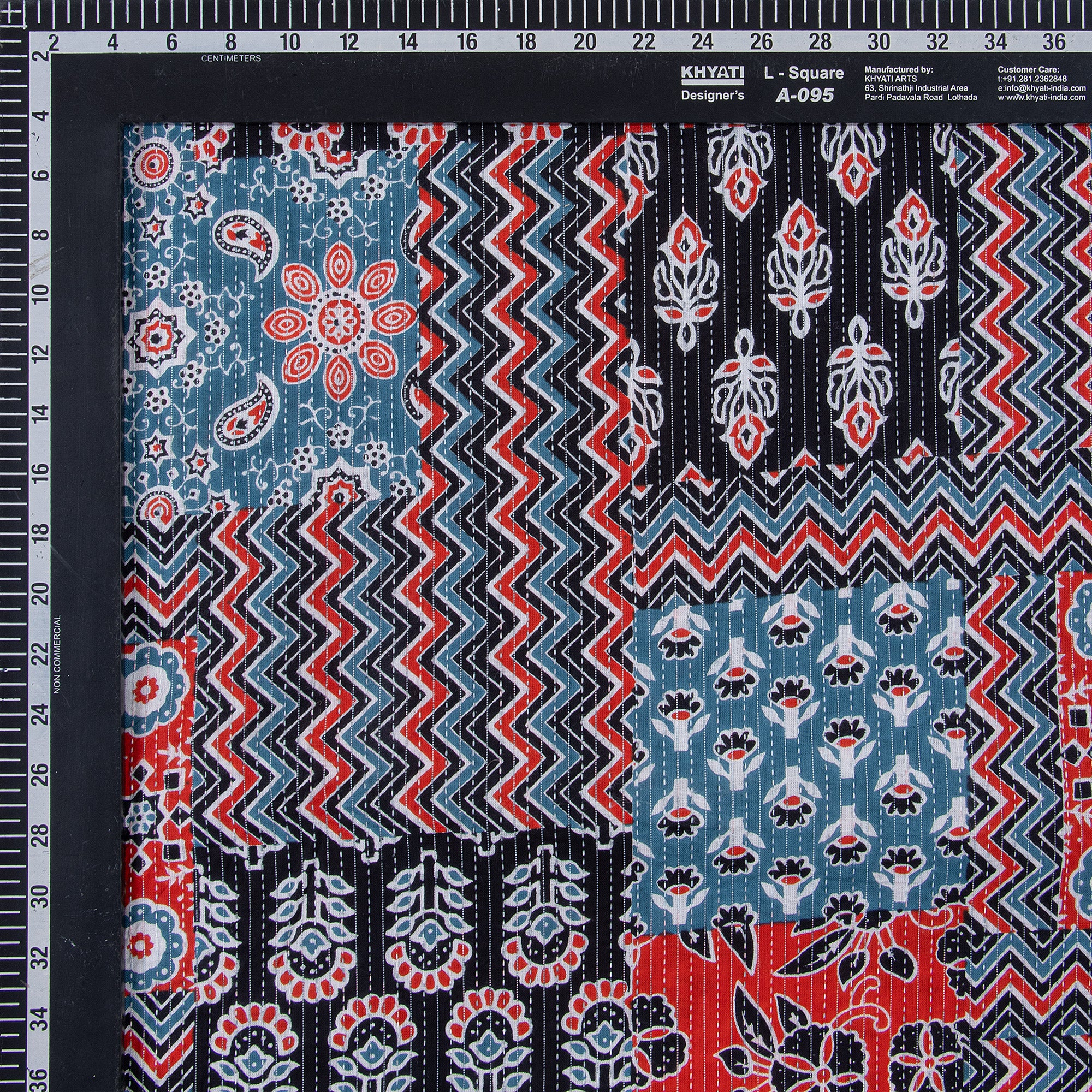 Decorative Hand Block Print Indian Kantha Running Fabric - Image 5