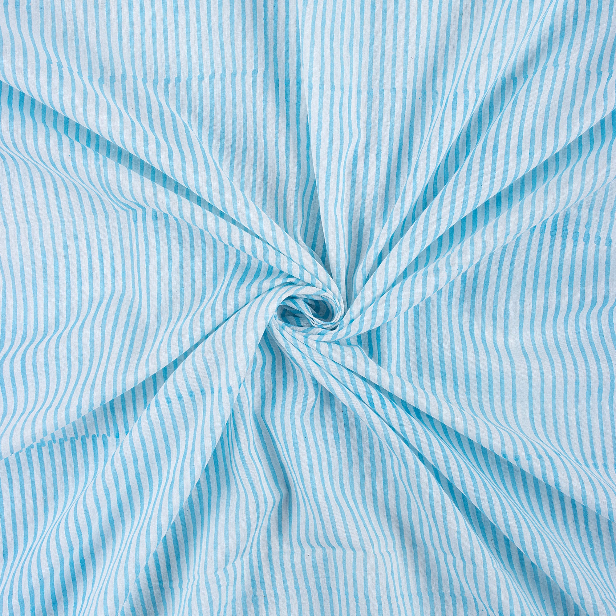 Hand Block Printed Stripe Cotton Fabric - Image 4