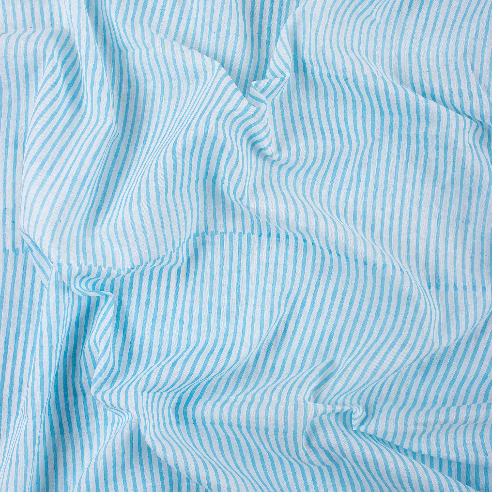 Hand Block Printed Stripe Cotton Fabric - Image 5