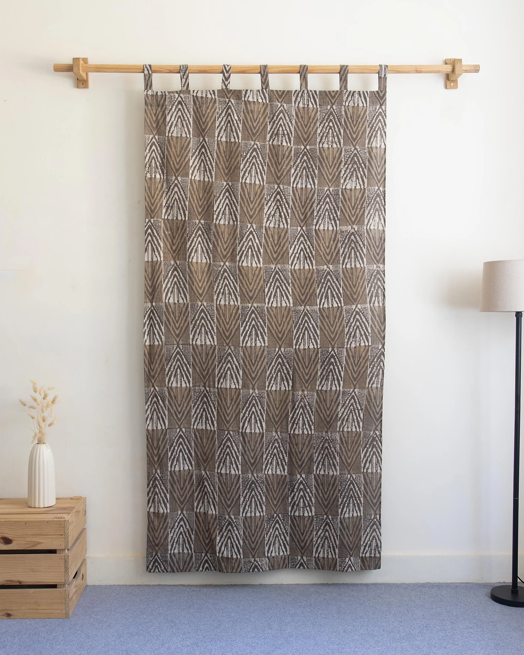 Handcrafted Hand Block Printed Cotton Curtains Set - Image 5