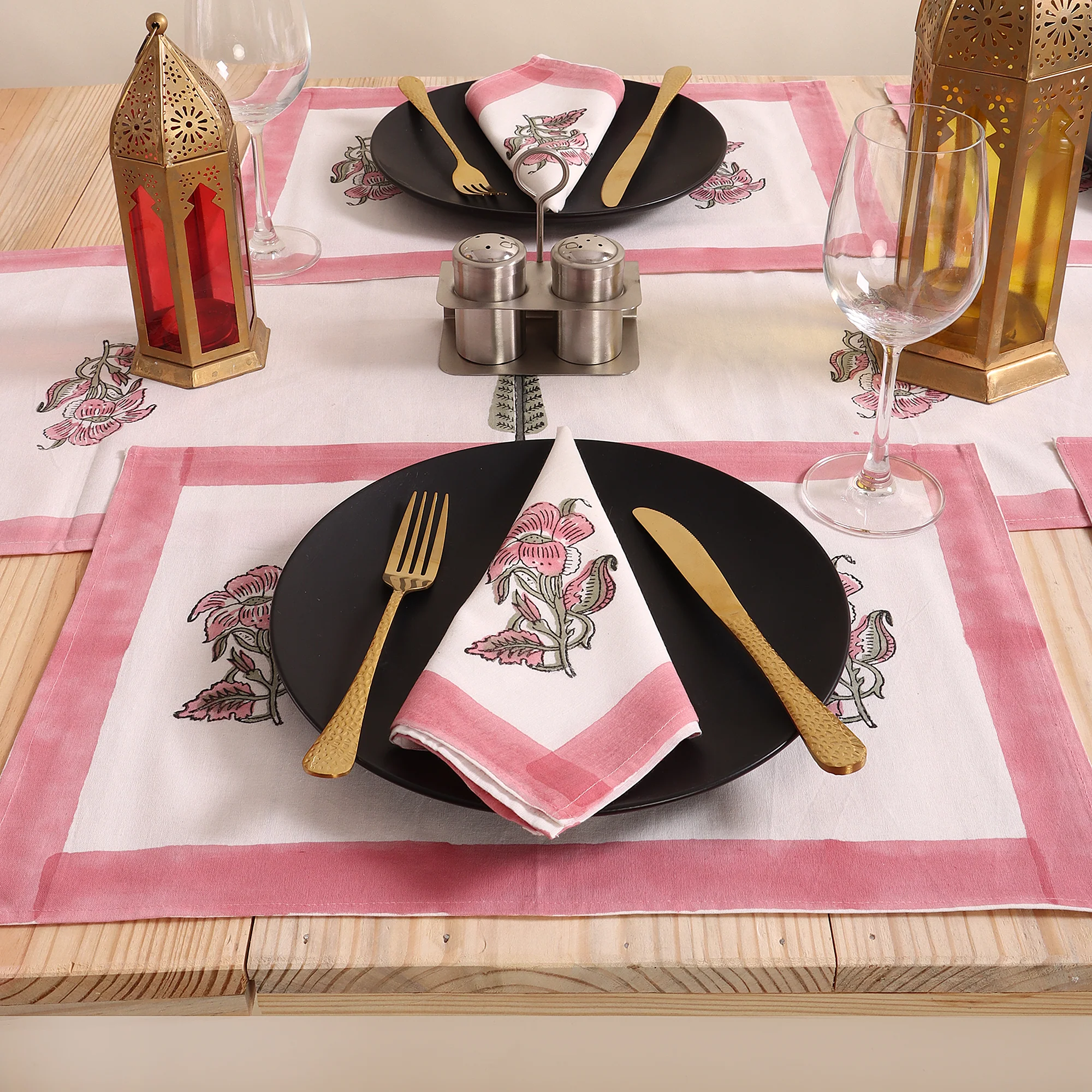 Hand Block Printed Cotton Dining Table Runner For Christmas - Image 5