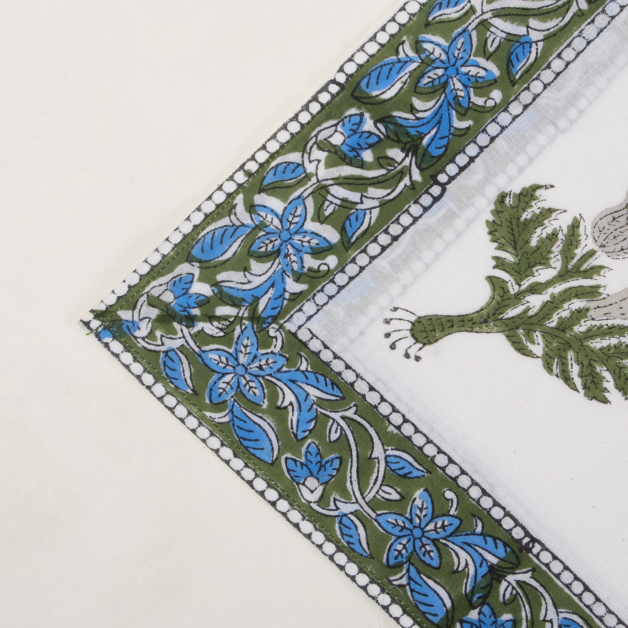 Hand Block Printed Cotton Floral Table Napkin - Image 3