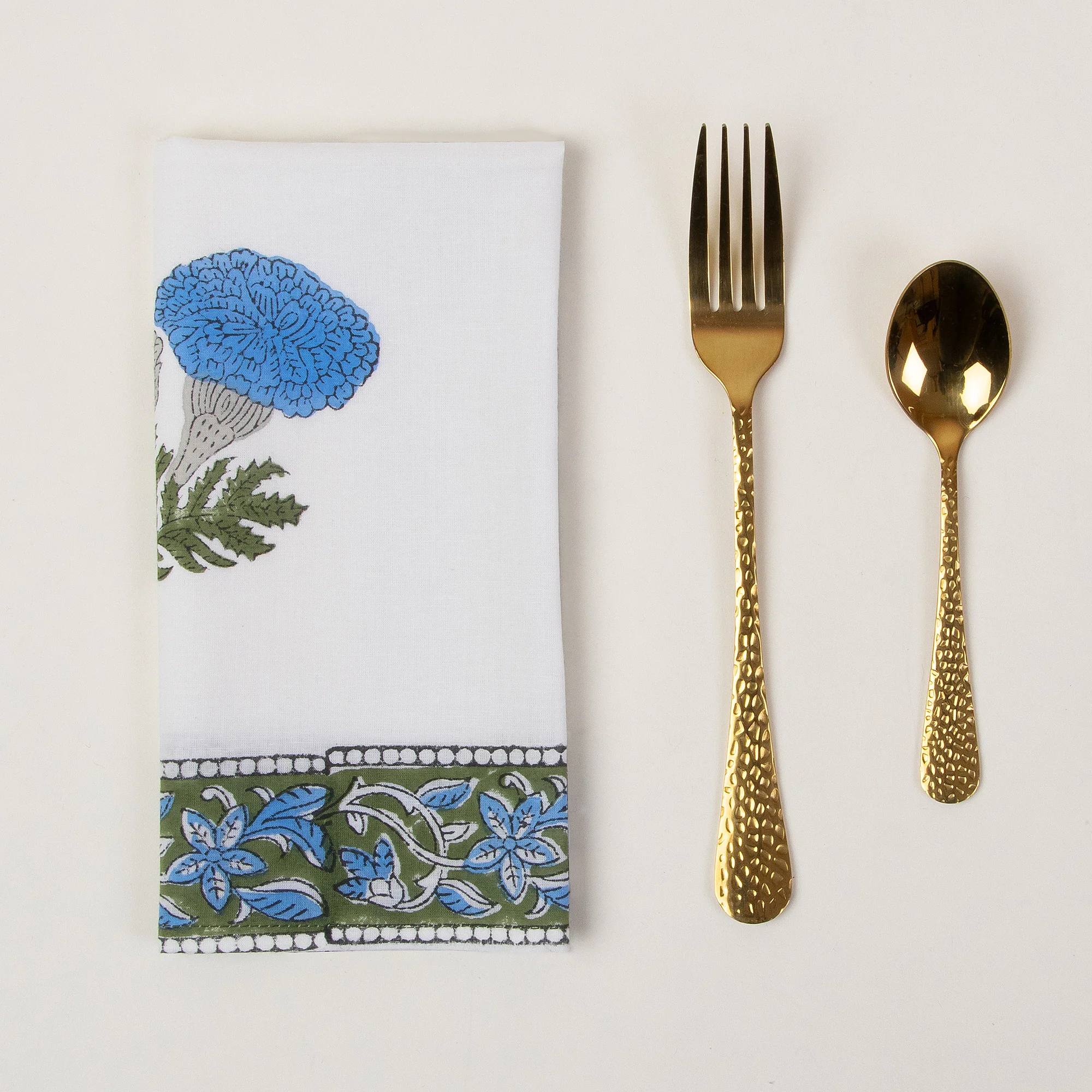 Hand Block Printed Cotton Floral Table Napkin - Image 5