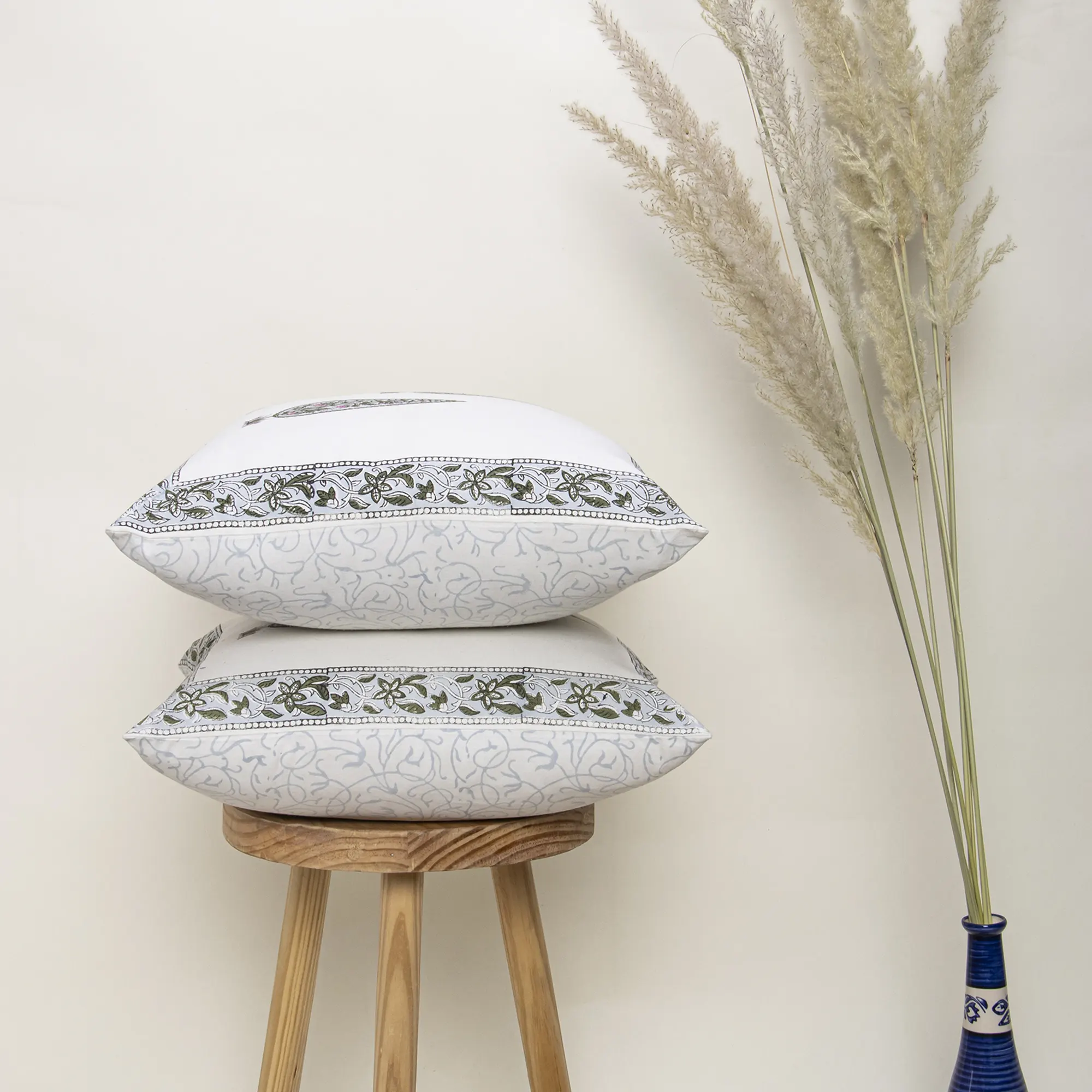 Hand Block Printed Cotton Cushion Cover - Image 3