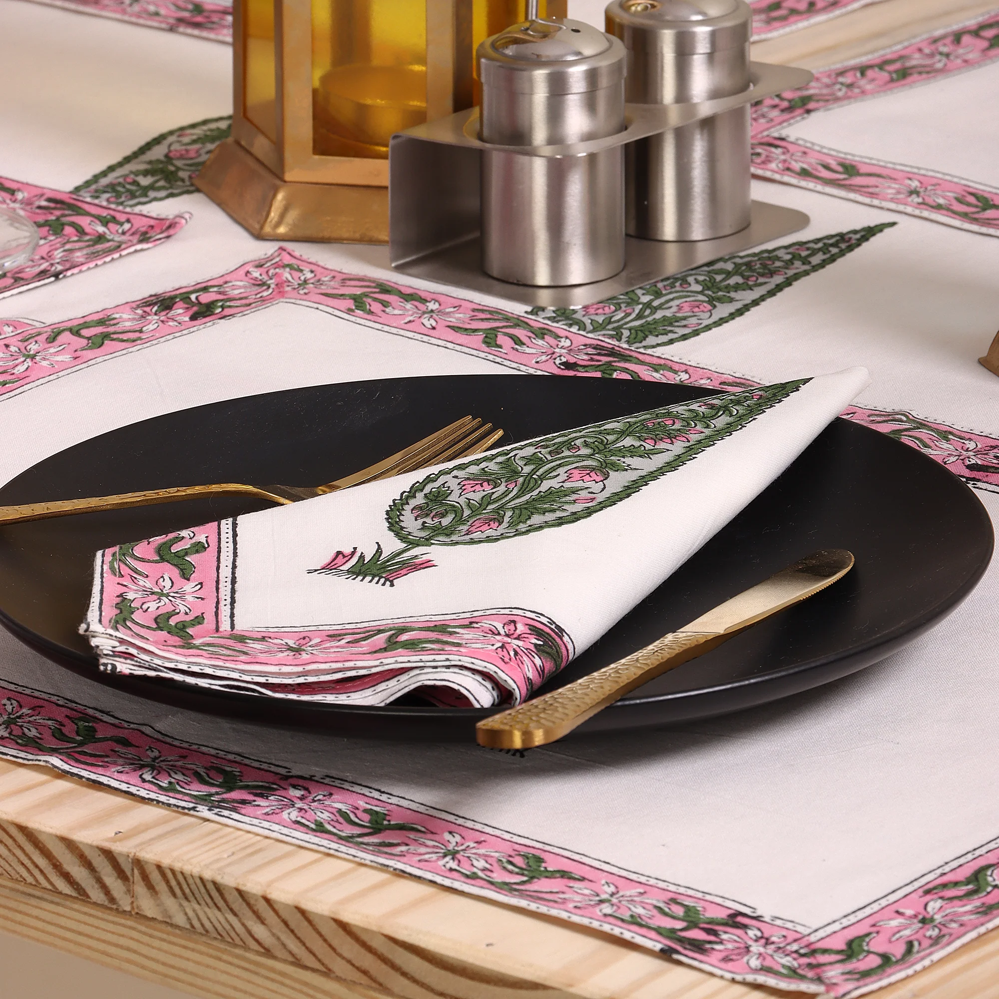 Hand Block Printed Cotton Halloween Table Runner - Image 3