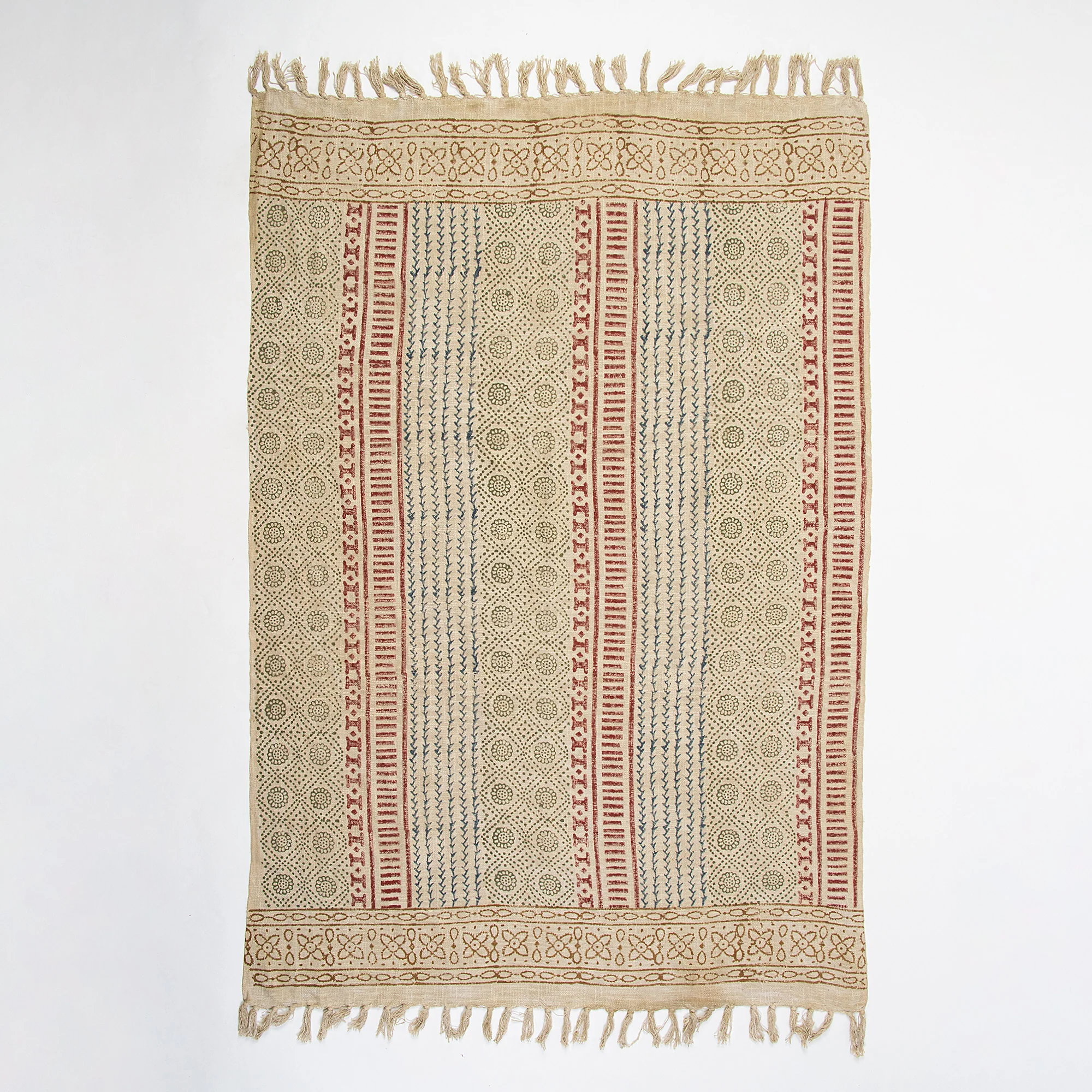 Hand Block Printed Cotton Sofa Throw Blanket - Image 2