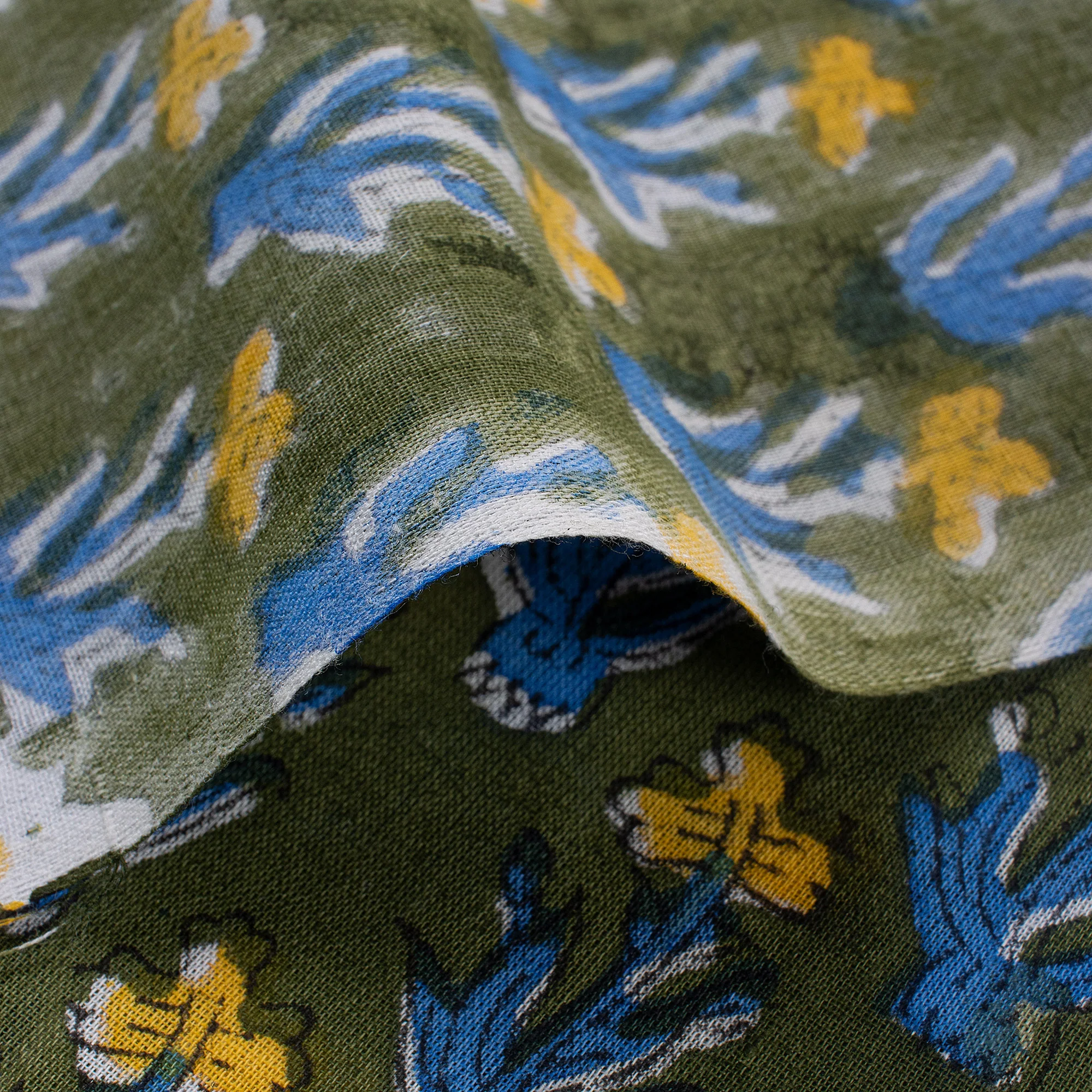 Multi Floral Dress Making Hand Block Printed Fabric - Image 4