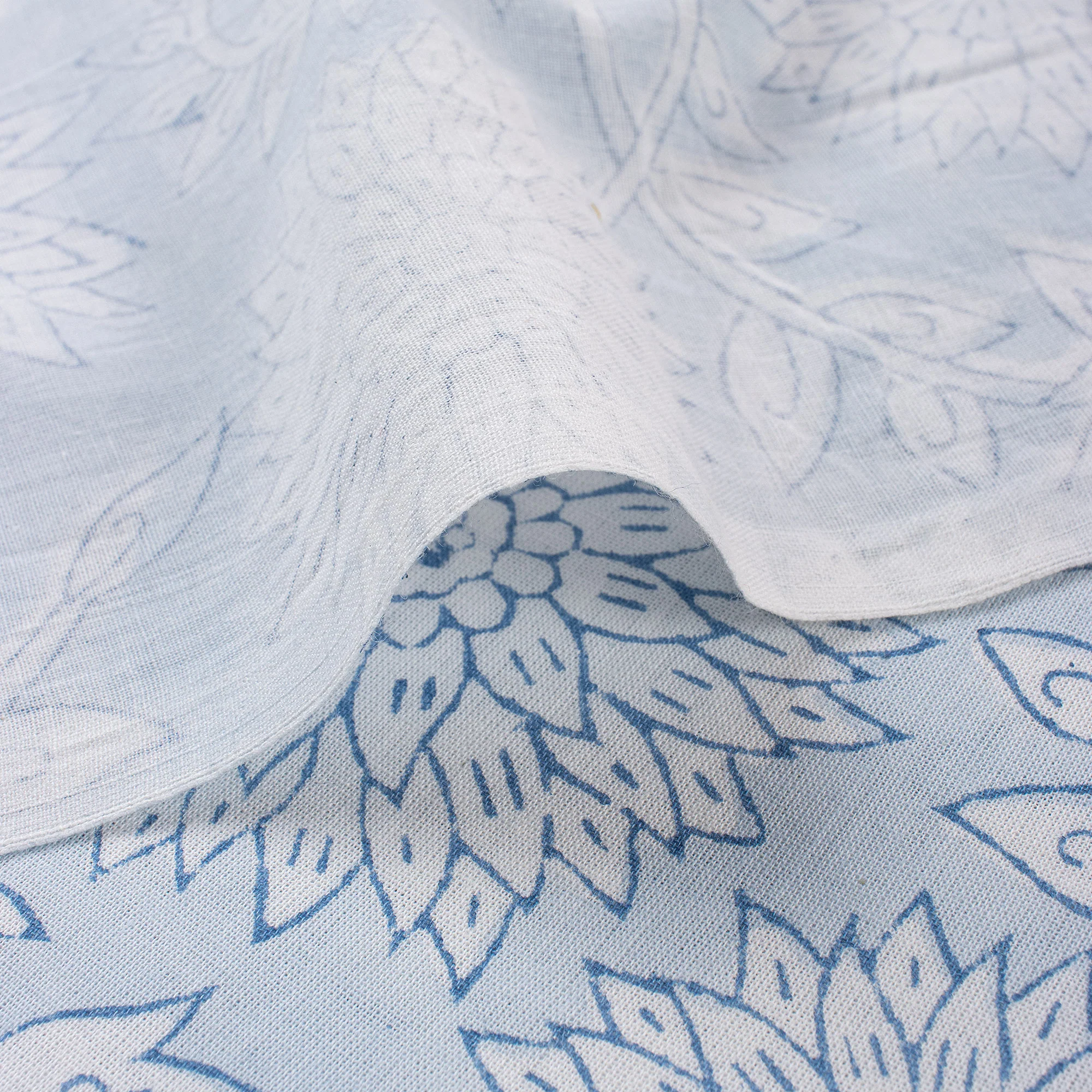 Hand Block Printed Floral Cotton Textile Fabric - Image 3