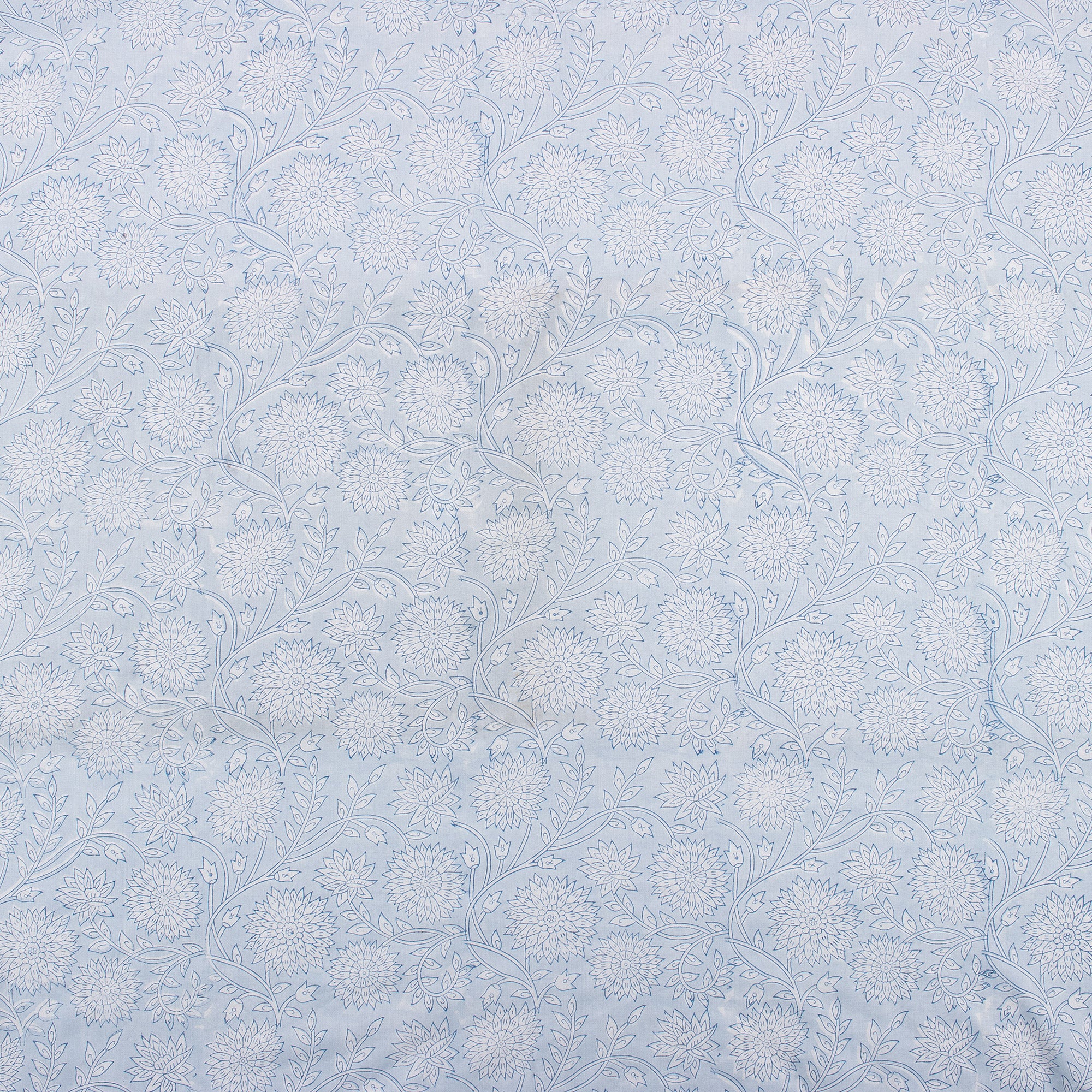 Hand Block Printed Floral Cotton Textile Fabric - Image 5
