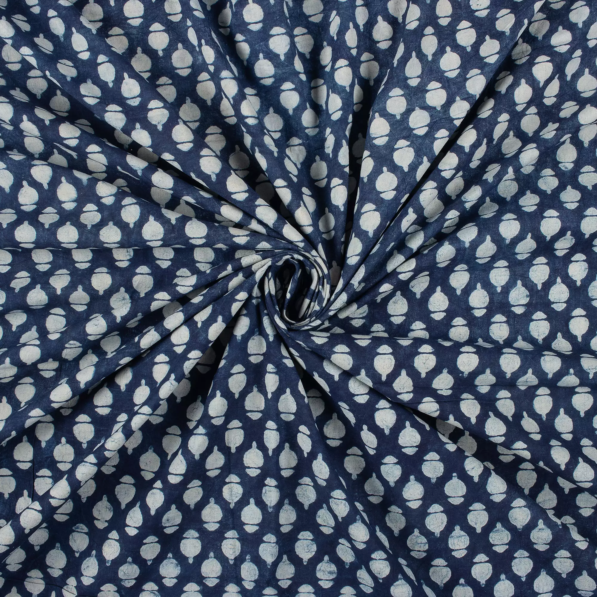 Hand Block Printed Indigo Block Print Fabric by the Yard - Image 2