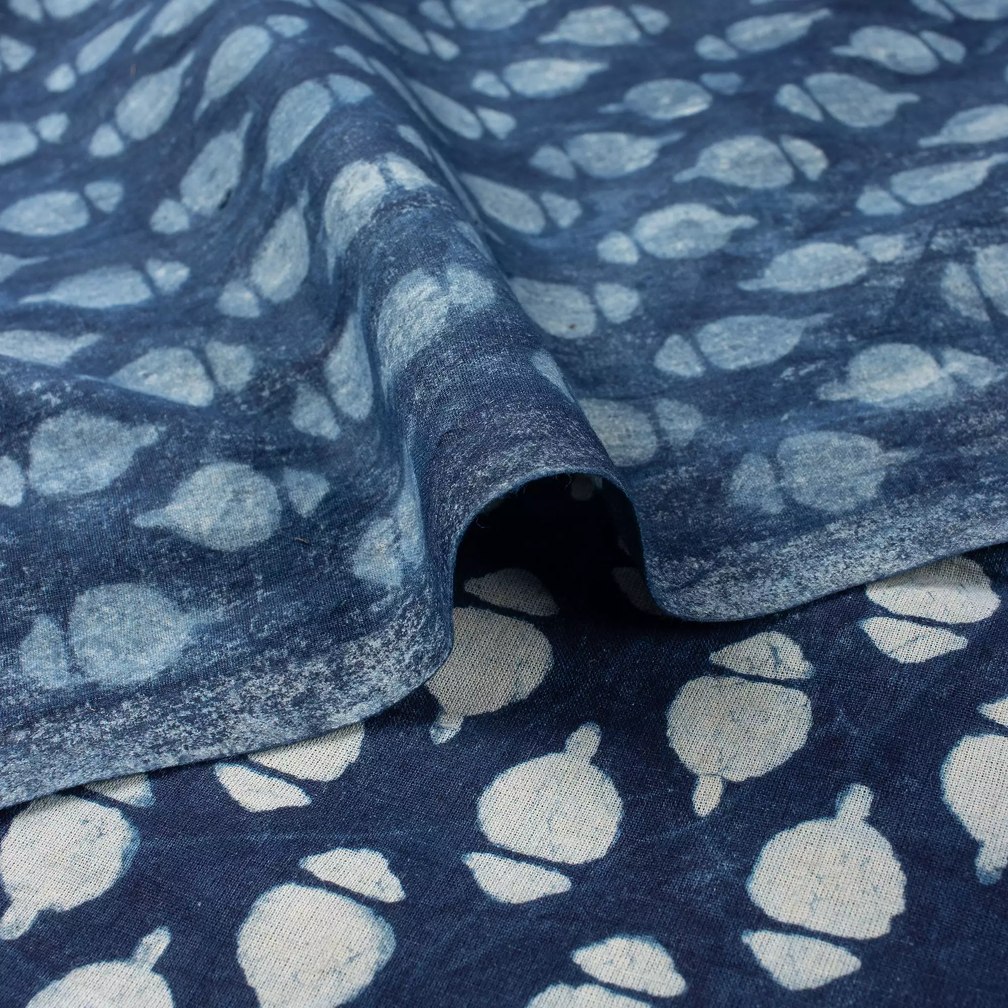 Hand Block Printed Indigo Block Print Fabric by the Yard - Image 4
