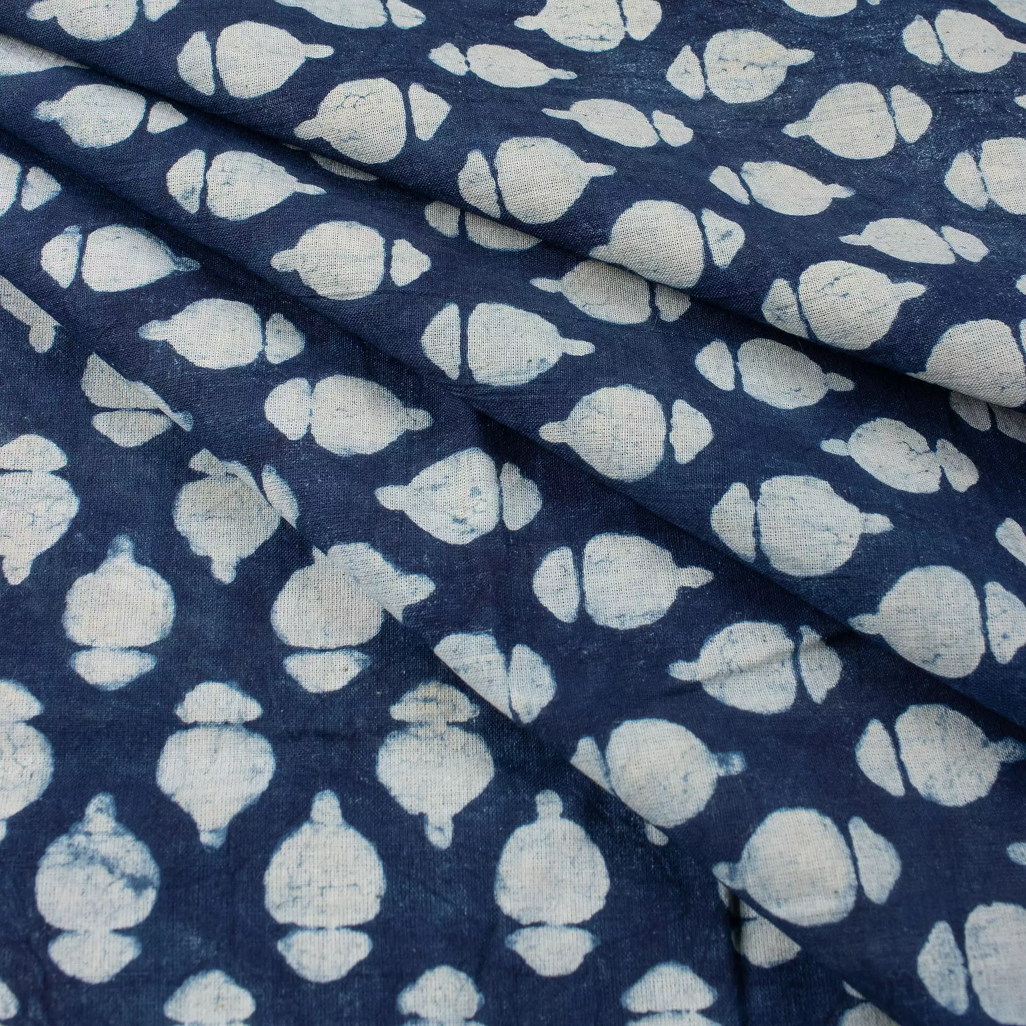 Hand Block Printed Indigo Block Print Fabric by the Yard - Image 5