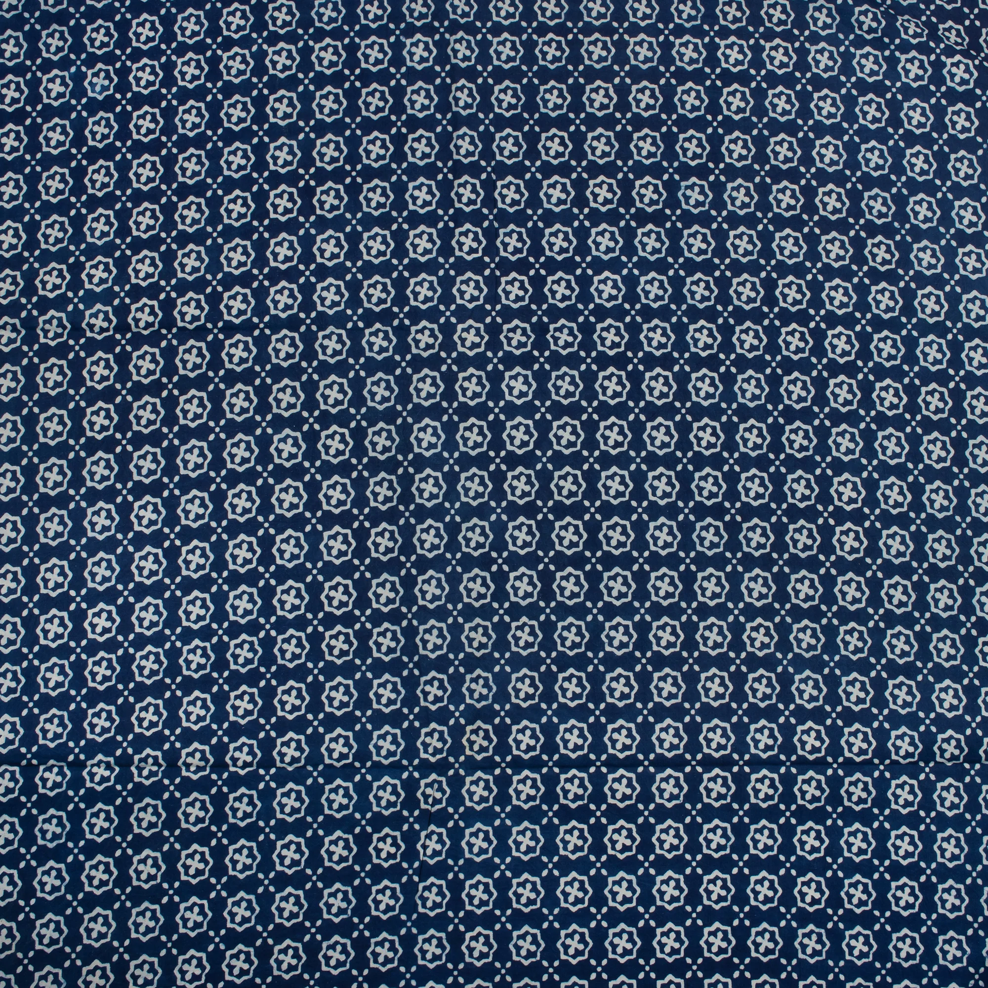Hand Block Printed Indigo Fabric by the Yard - Image 2
