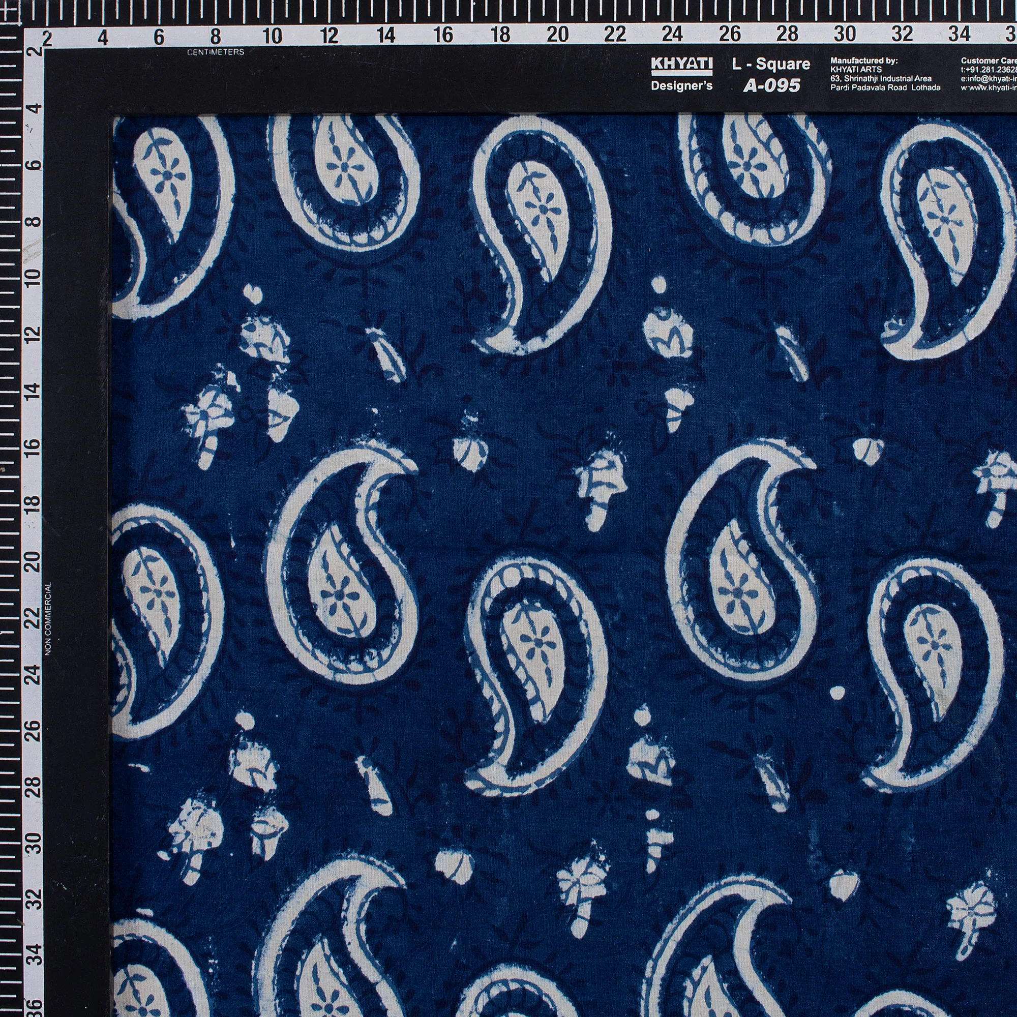 Hand Block Printed Paisley Cotton Fabric - Image 4