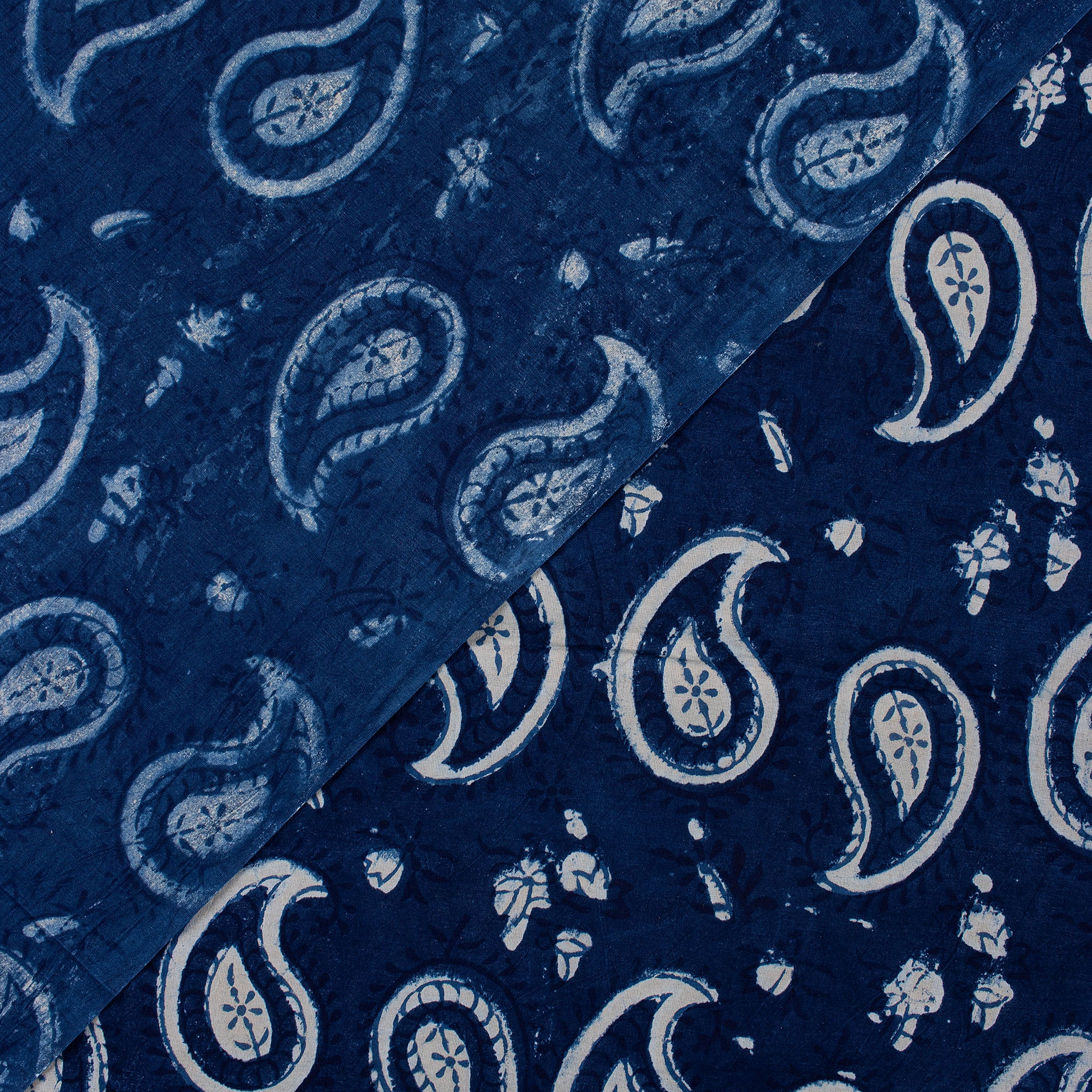 Hand Block Printed Paisley Cotton Fabric - Image 5