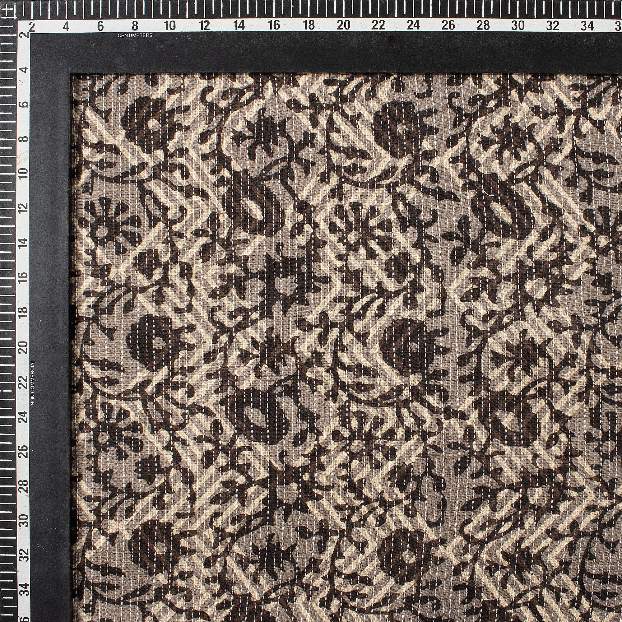 Hand Block Printed Pure Cotton Dabu Kantha Fabric - Image 4