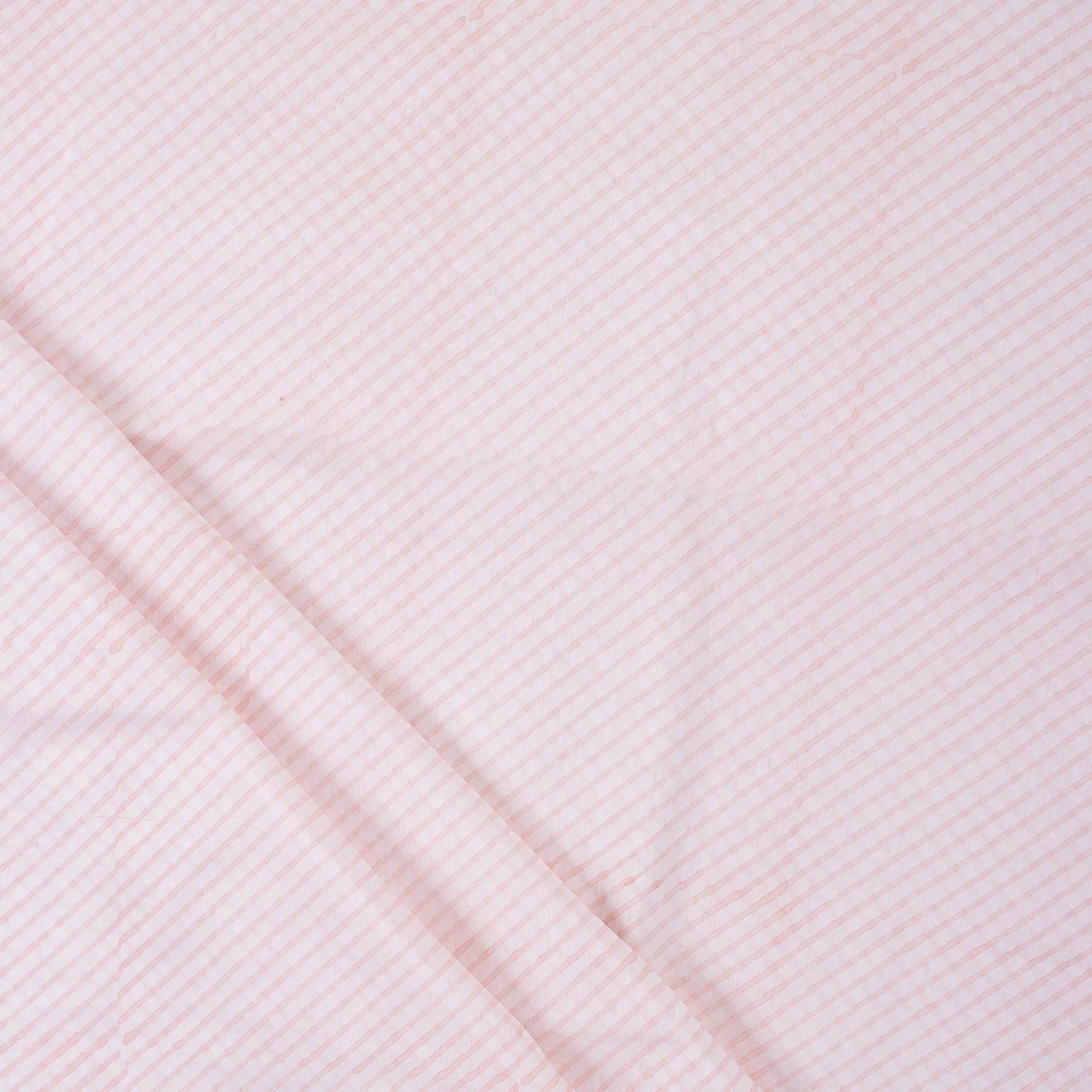 Stripe Hand Block Printed Pure Cotton Fabric for Kurti