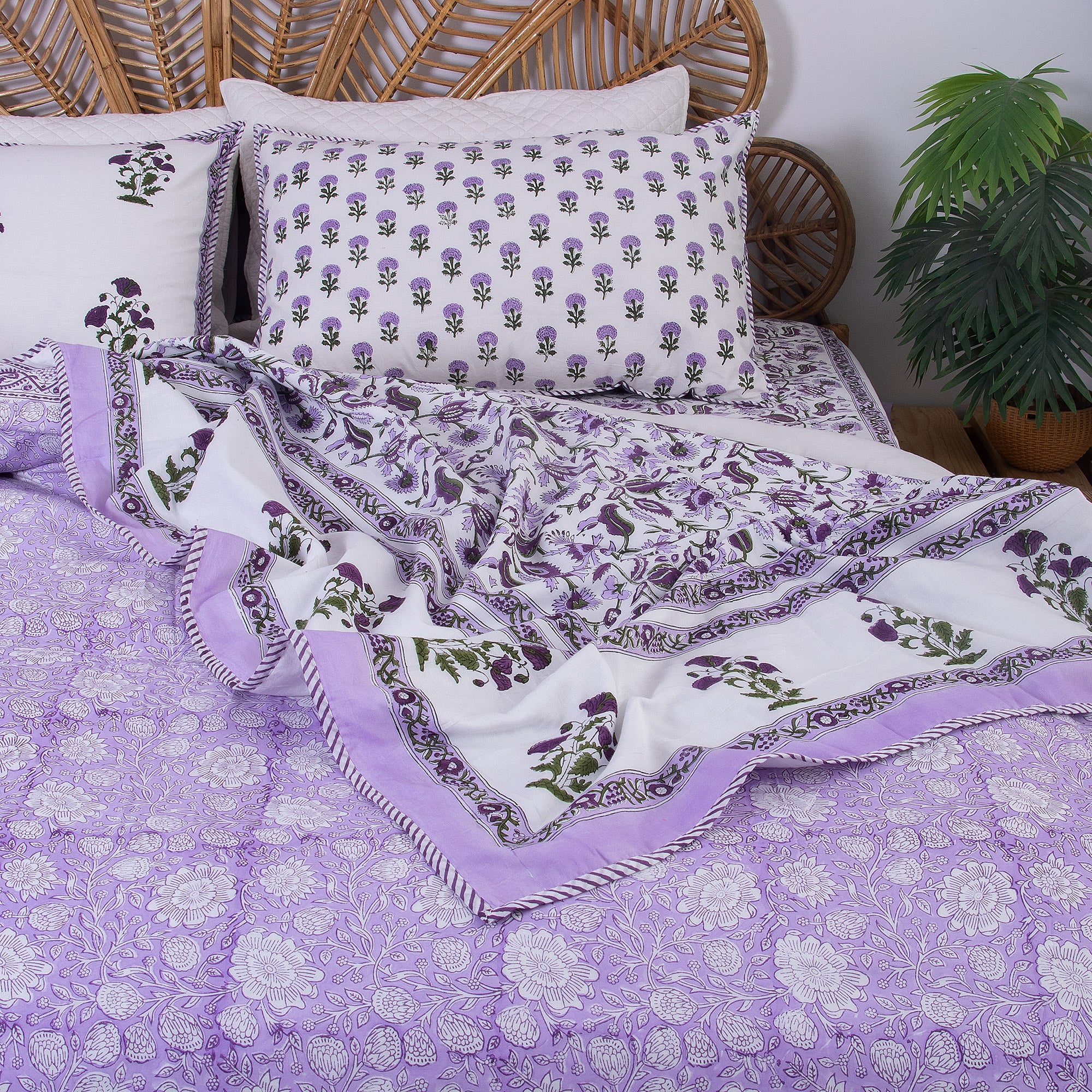 Indian Hand Block Printed Reversible Dohar Blanket - Image 6