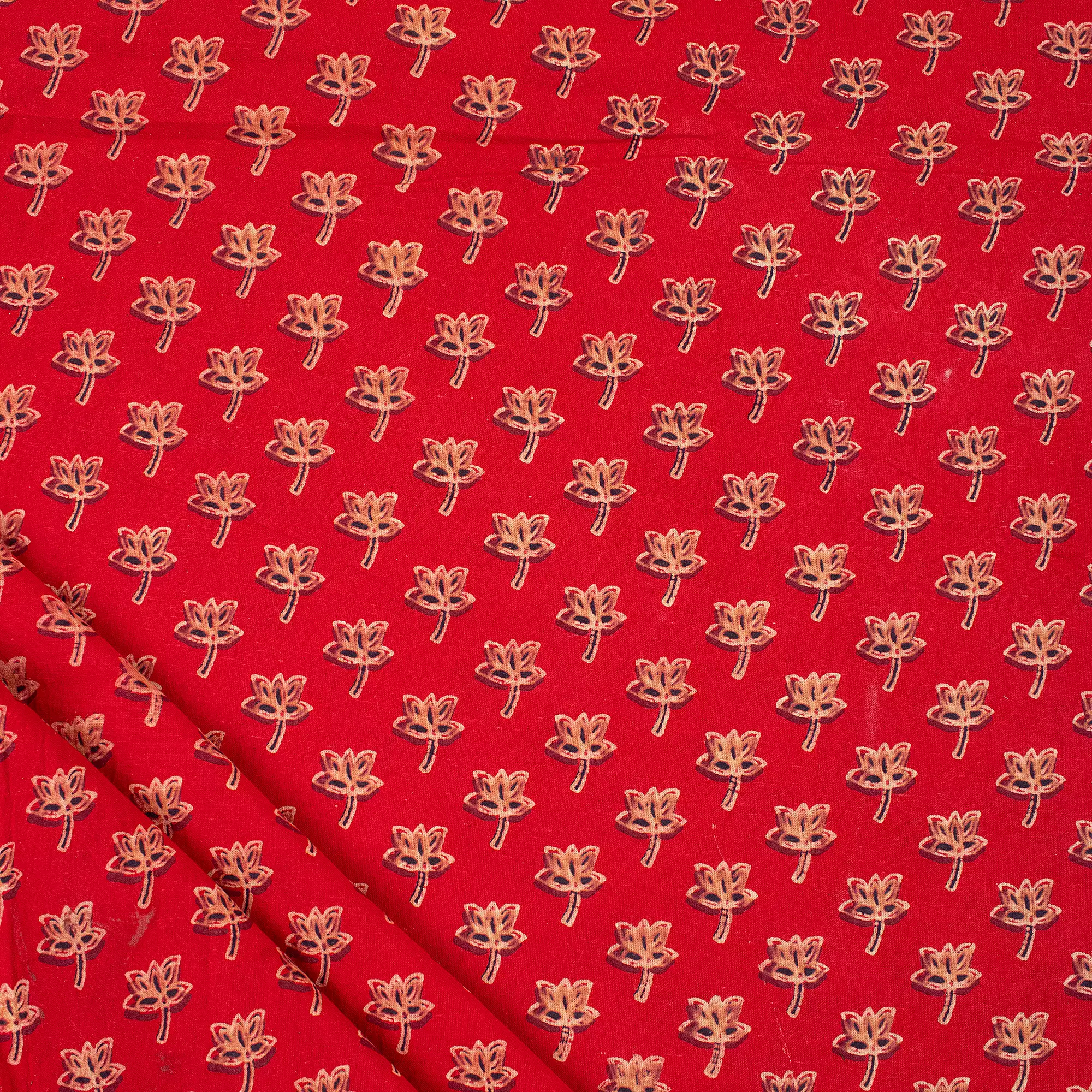 Hand Block Printed Pure Cotton Ajrakh Fabric
