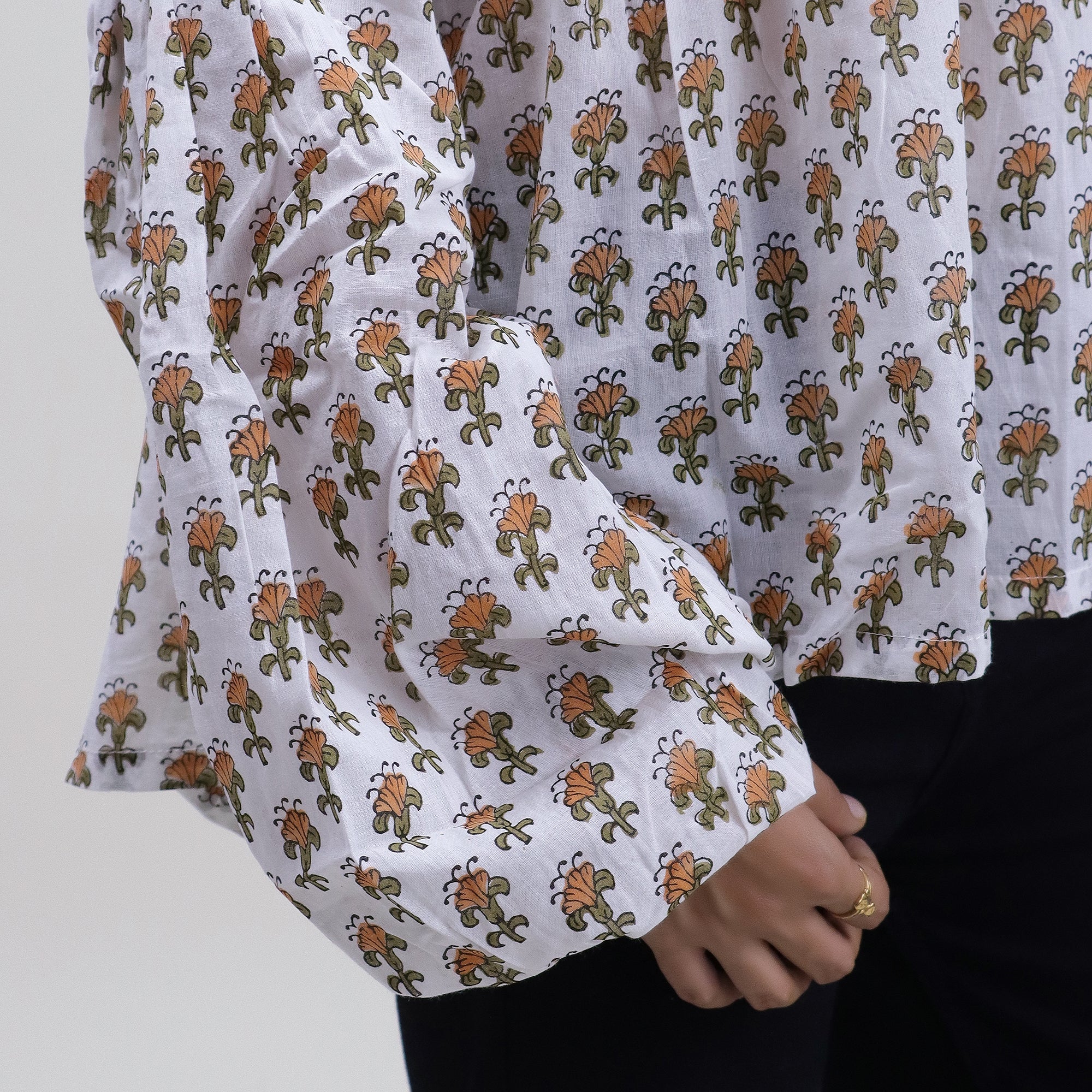 Hand Block Printed V Neck Short Tops - Image 5