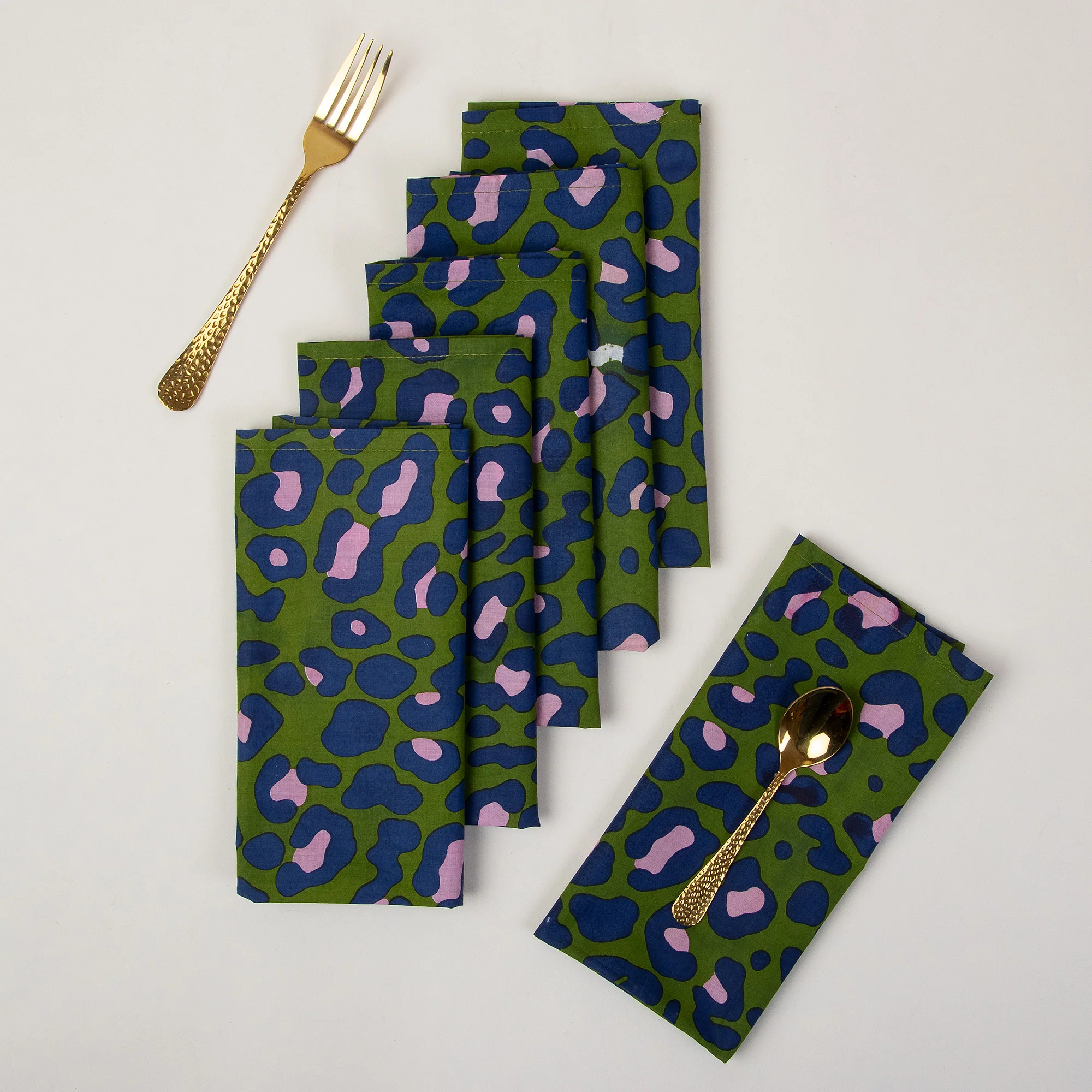 Hand Block Pure Cotton Printed Reusable Napkins - Image 4