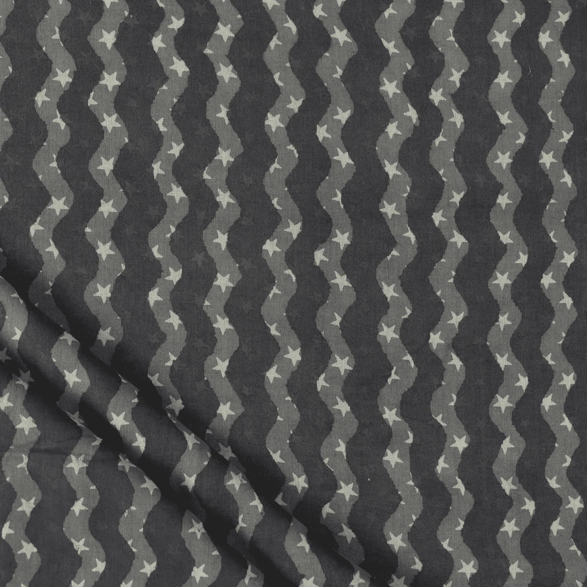 Stylish Dark Indian Hand Block Pure Cotton Voile Kashish Fabric - Image 2